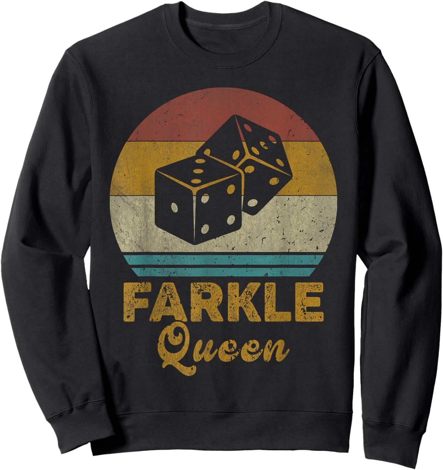 Farkle Queen Vintage Farkle Dice Game Sweatshirt - Sweatshirt | Black