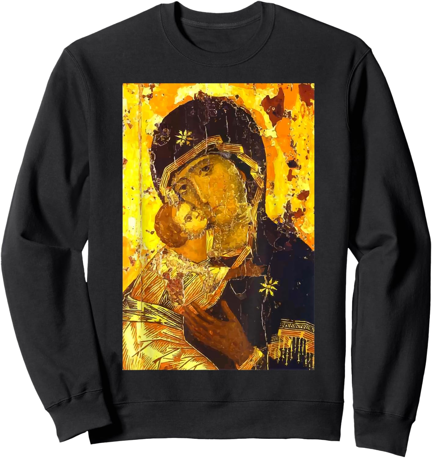 Theotokos Icon Mother of God Our Lady of Vladamir Icon Sweatshirt - Sweatshirt | Black