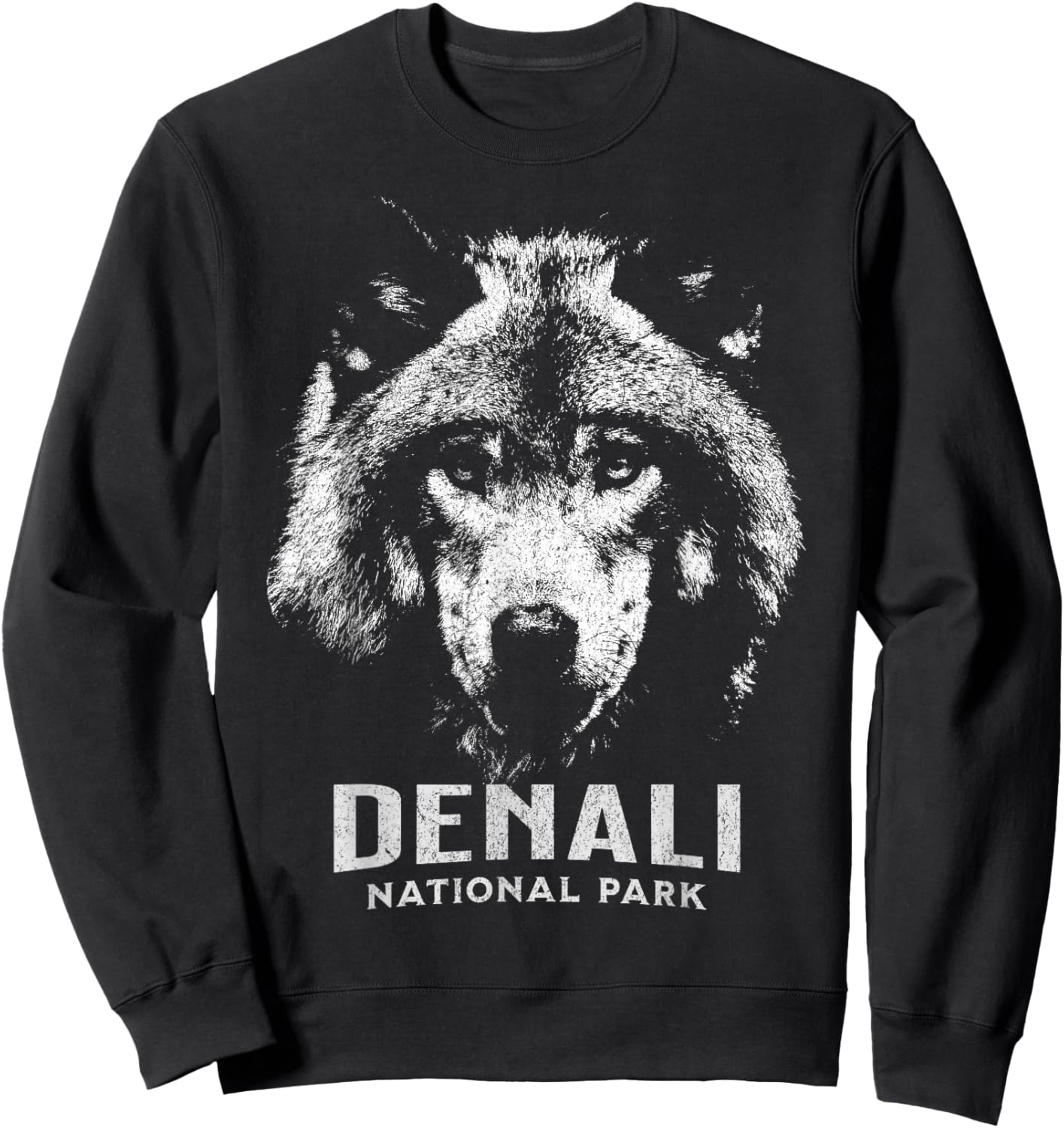 Denali National Park Wolf Sweatshirt - Sweatshirt | Black