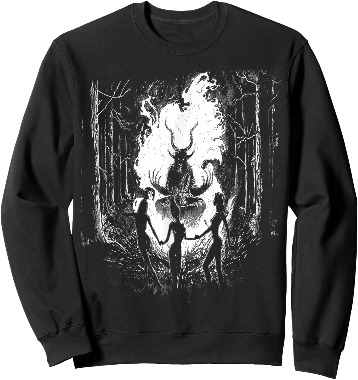 Witches Dancing With Baphomet Occult Witch Gothic Sabbath Sweatshirt - Sweatshirt | Black