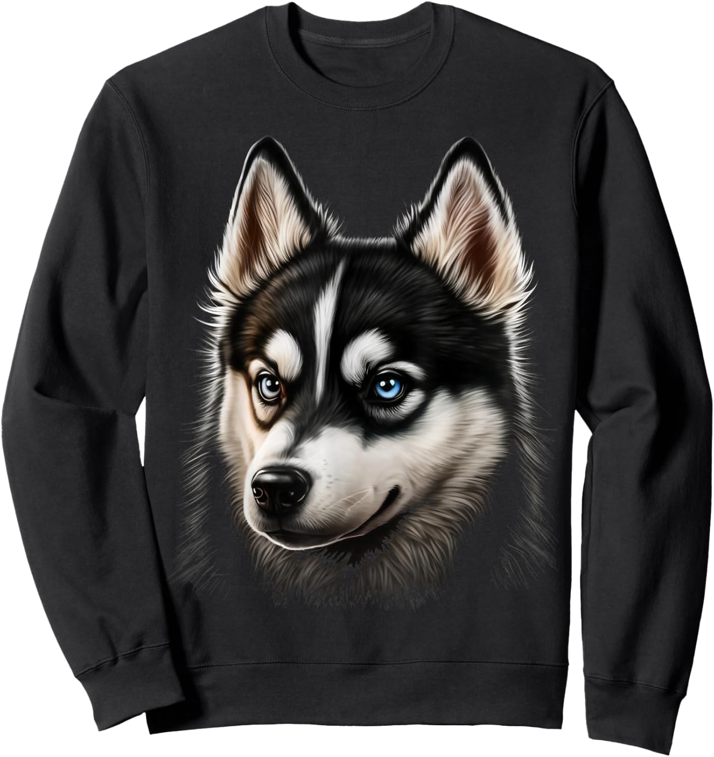 Cute Siberian Husky Dog on Siberian Husky Lover Women Kids Sweatshirt - Sweatshirt | Black