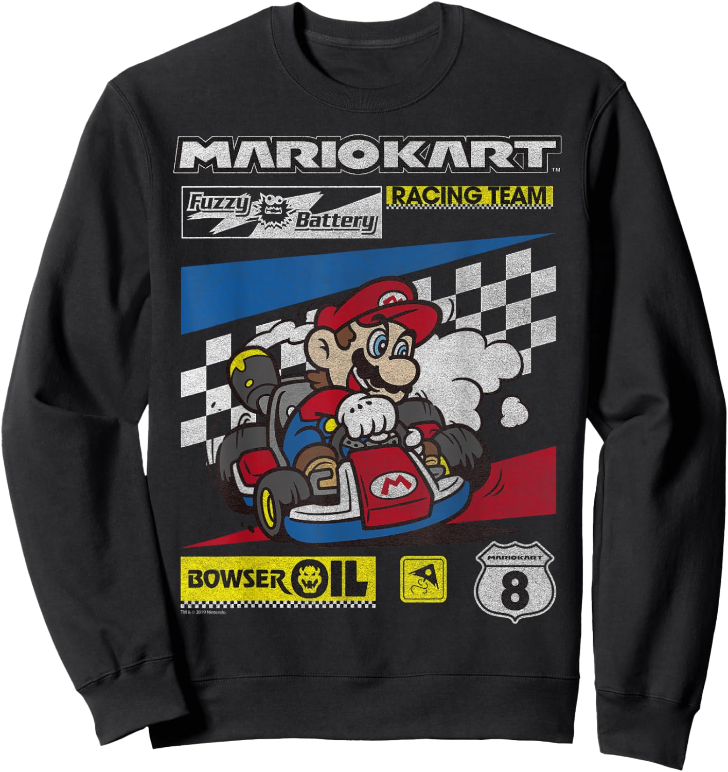 Mario Kart Racing Team Drifting Bold Poster Sweatshirt - Sweatshirt | Black