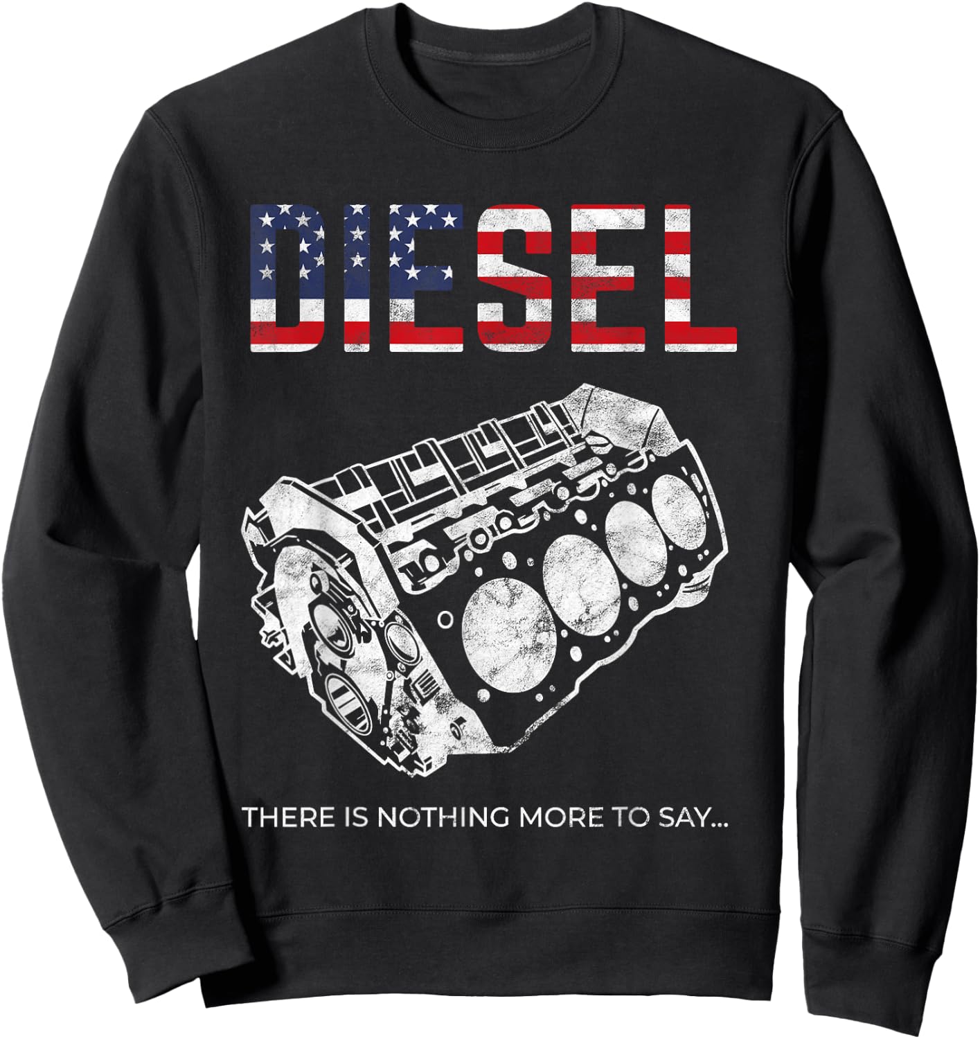 Diesel Car Engine USA Flag Mechanic Sweatshirt - Sweatshirt | Black