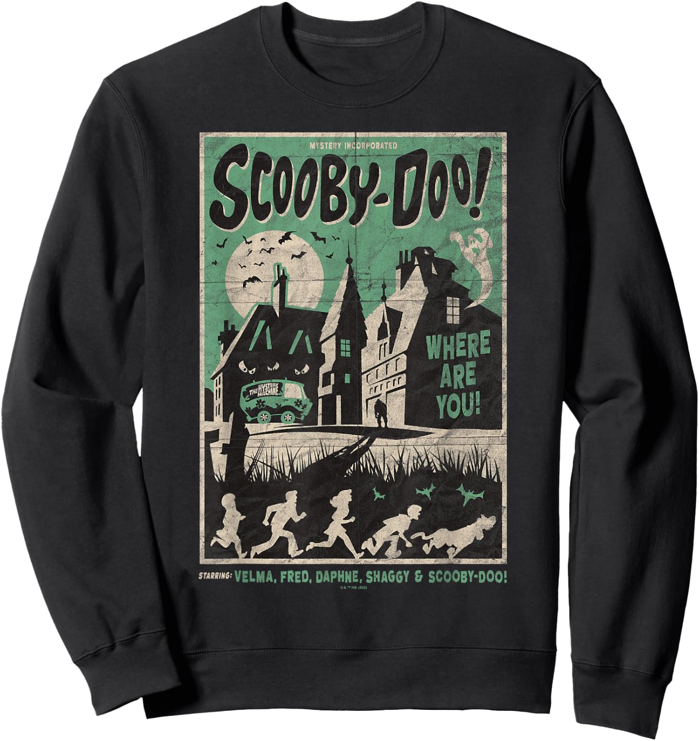 Scooby-Doo Mystery Incorporated Scary House Movie Poster Sweatshirt - Sweatshirt | Black