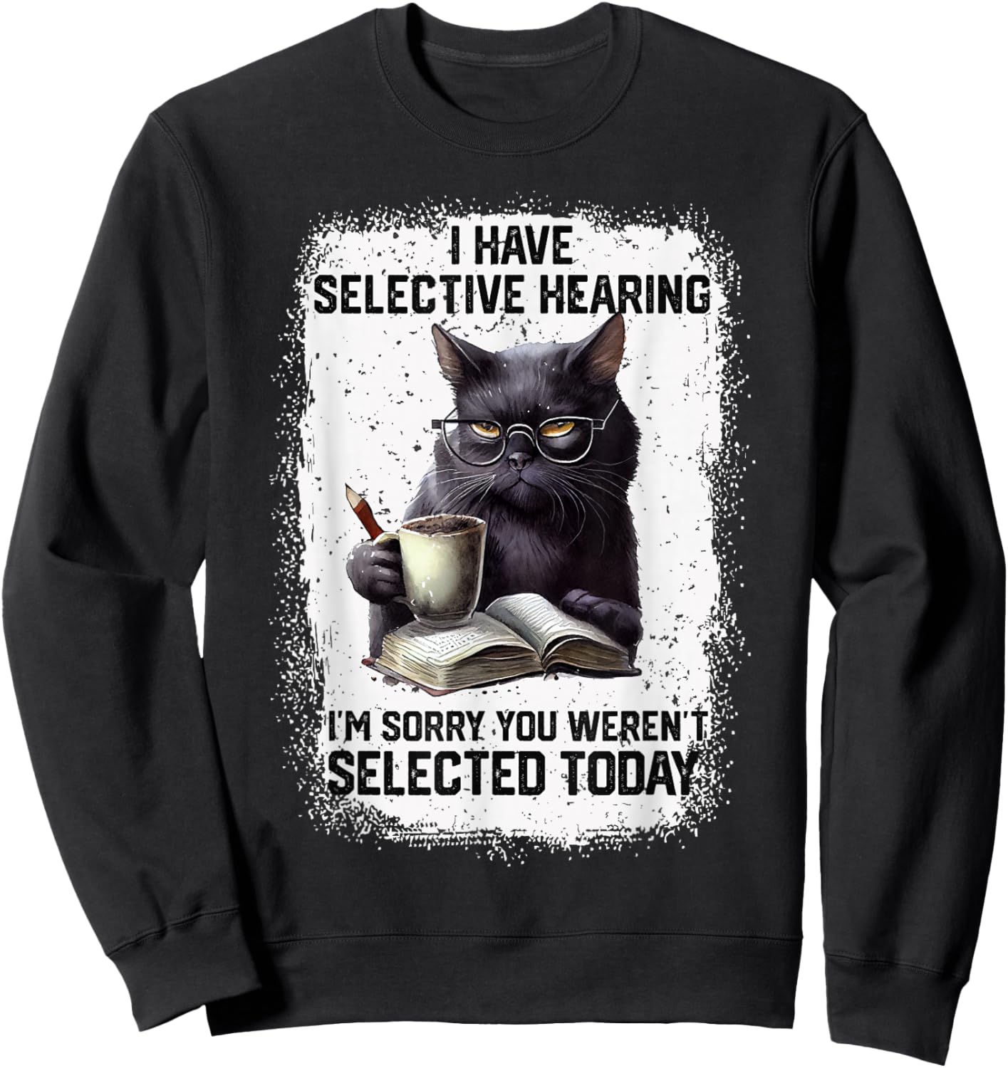 Funny Cat Sarcasm Humor Present Outfits -Adults Black Small Modern Short Sleeve Sweatshirt - Sweatshirt | Black
