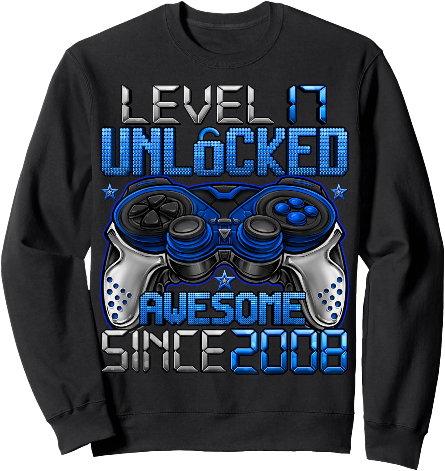 Level 17 Unlocked 17 Year Old Gifts Boys 17th Birthday Boy Sweatshirt - Sweatshirt | Black
