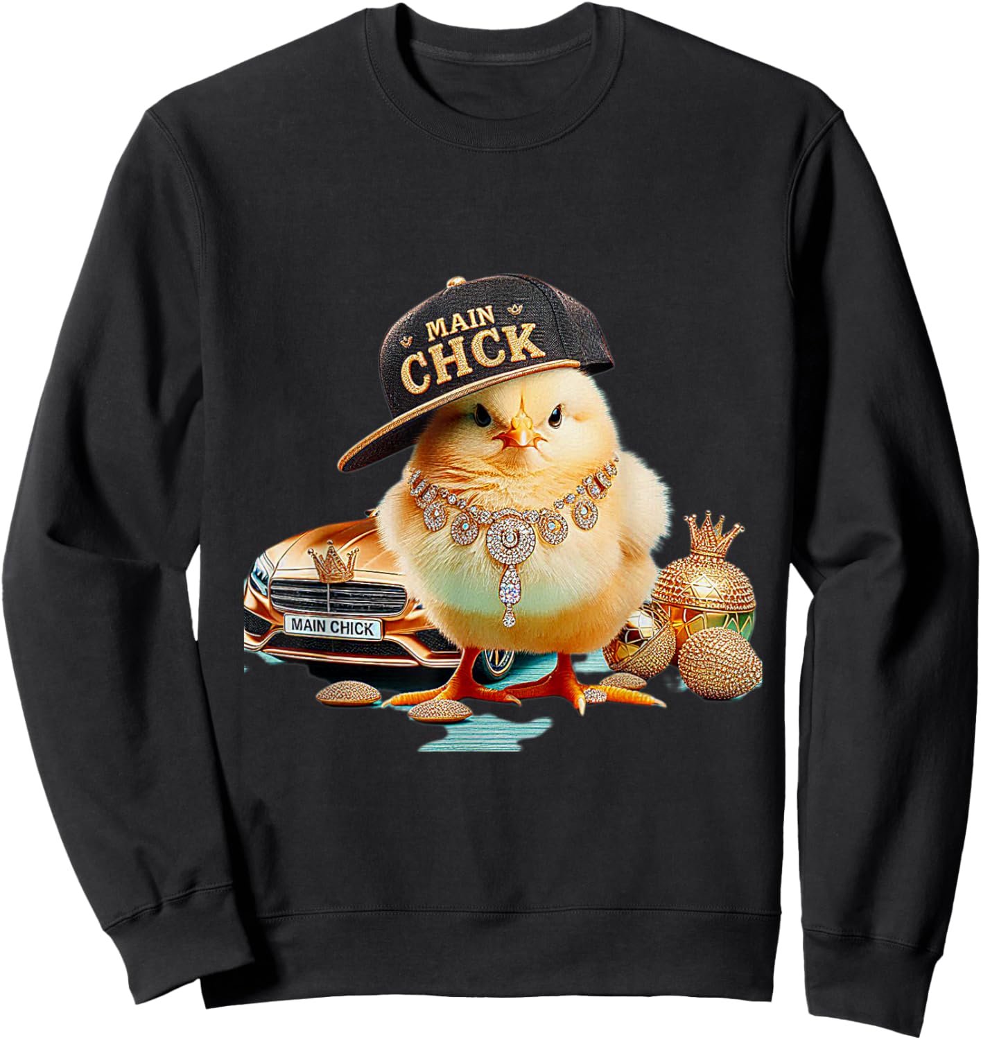 Main Chick Energy | Ultimate Chicken Swag for wife or mom Sweatshirt - Sweatshirt | Black