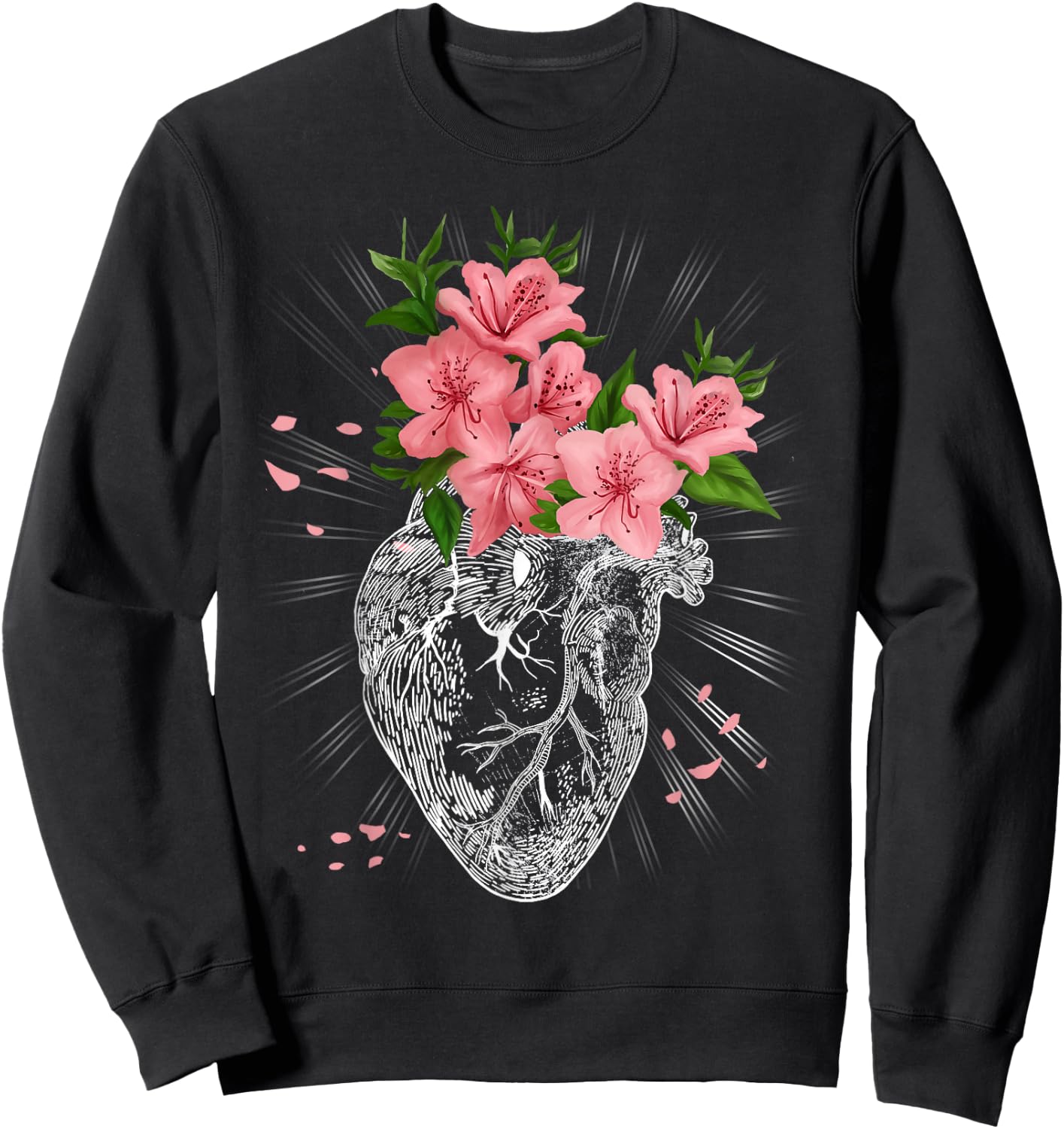 Pastel Goth Gift Cardiologist Human Heart Anatomical Emo Sweatshirt - Sweatshirt | Black