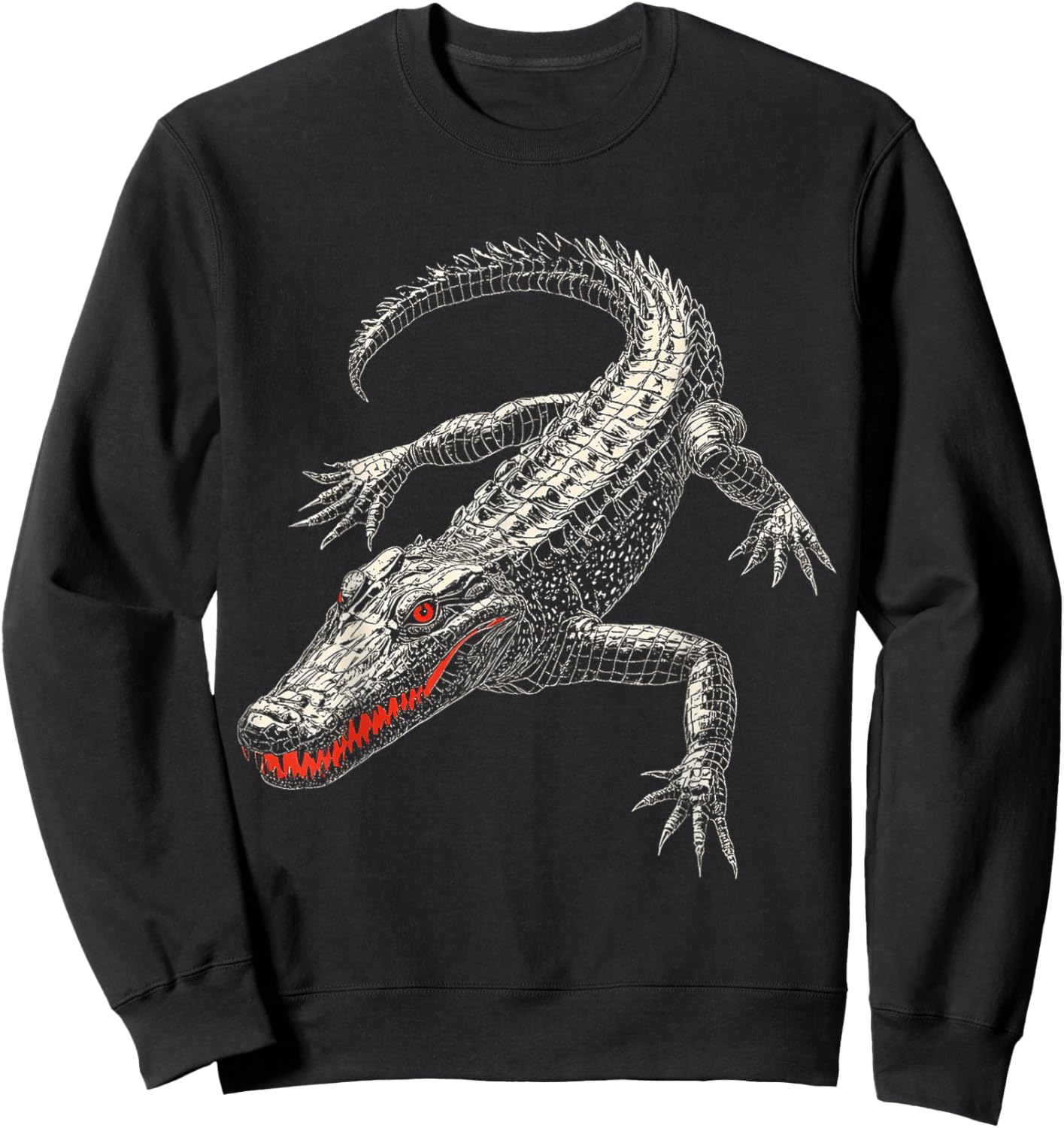 Crocodile Animal Graphic Artwork Crocodile Sweatshirt - Sweatshirt | Black