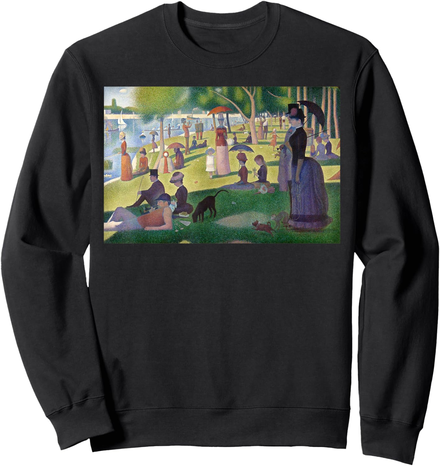 Seurat Sunday Afternoon Famous Painting By Seurat Sweatshirt - Sweatshirt | Black