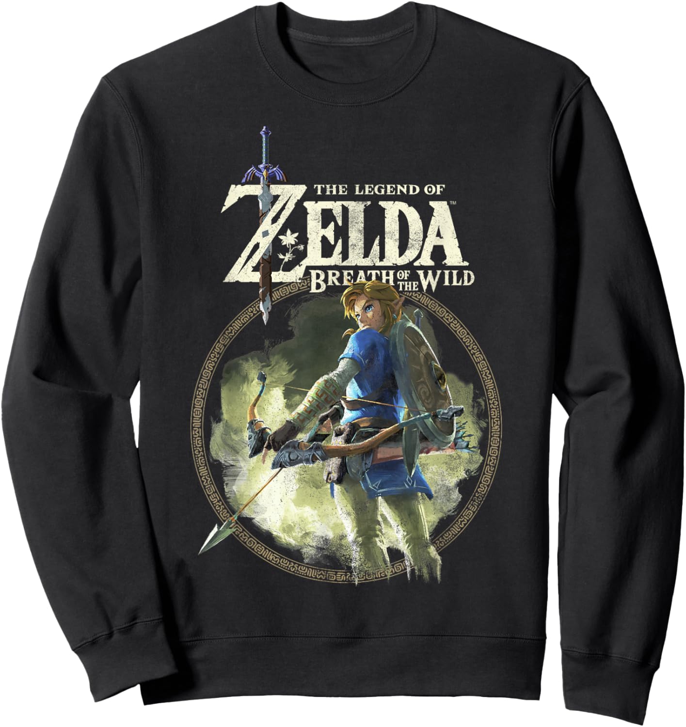 The Legend of Zelda Breath of The Wild Link Circle Portrait Sweatshirt - Sweatshirt | Black