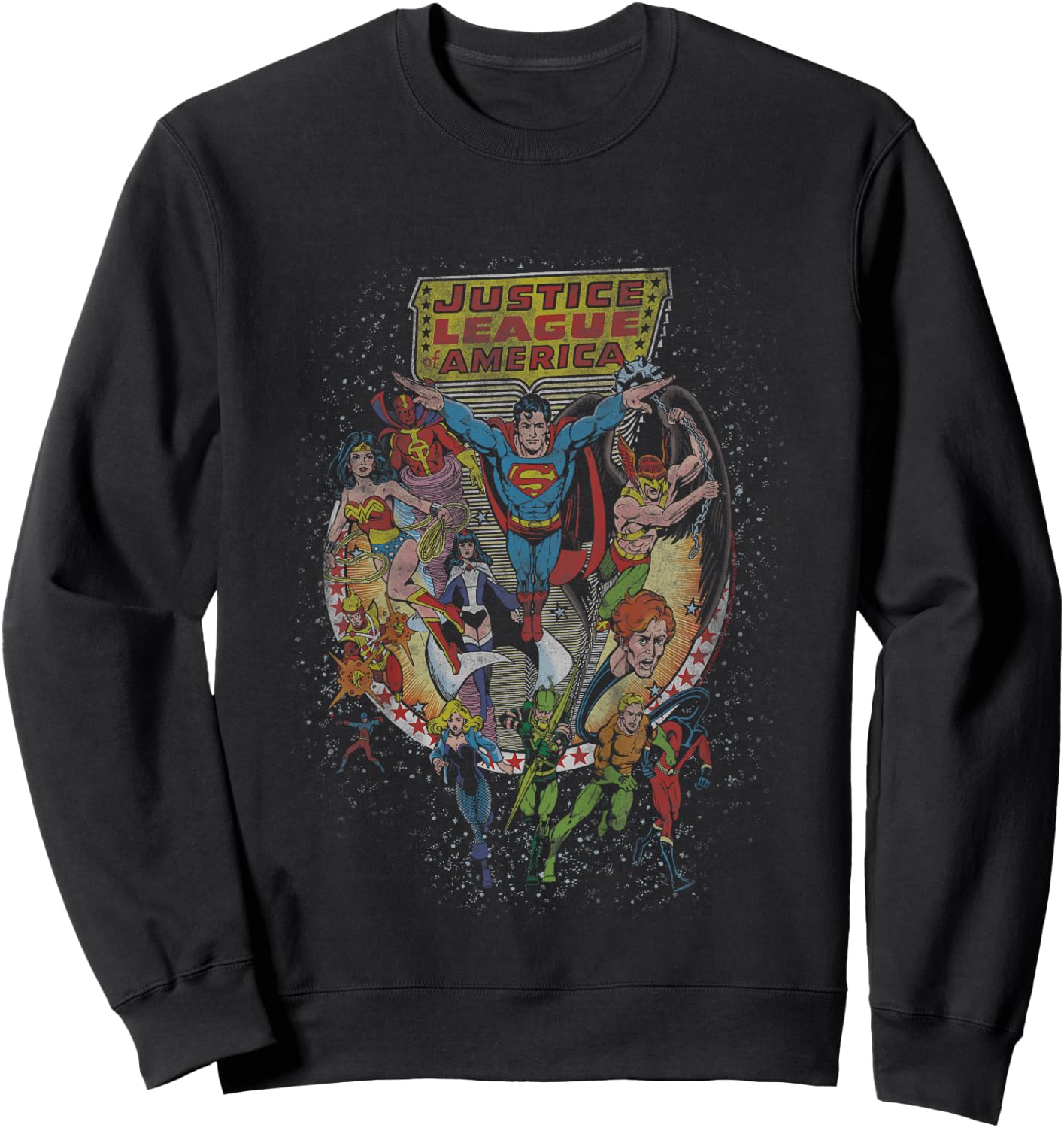 Kids DC Comics Justice League Group Shot Distressed Poster Sweatshirt - Sweatshirt | Black