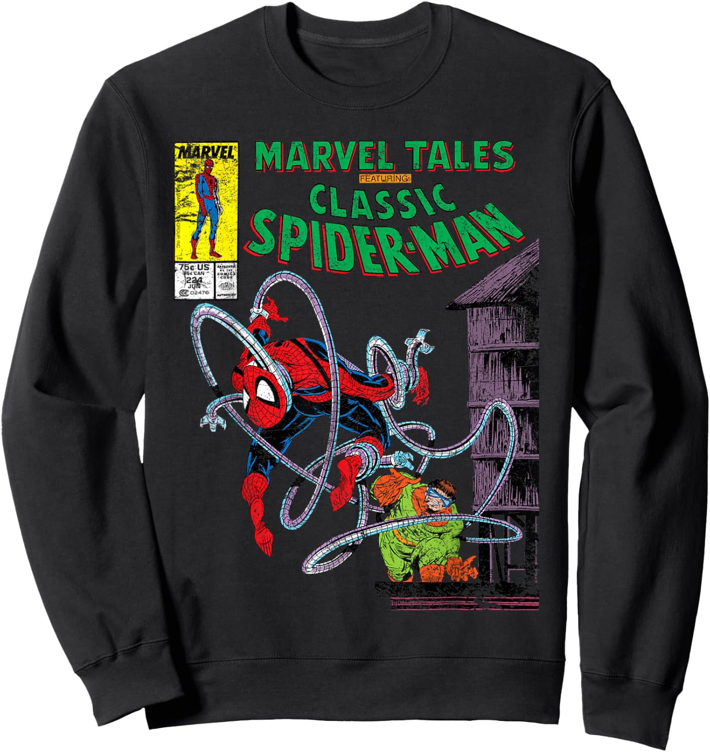 Marvel Spider-Man vs. Doctor Octopus Retro Comic Sweatshirt - Sweatshirt | Black