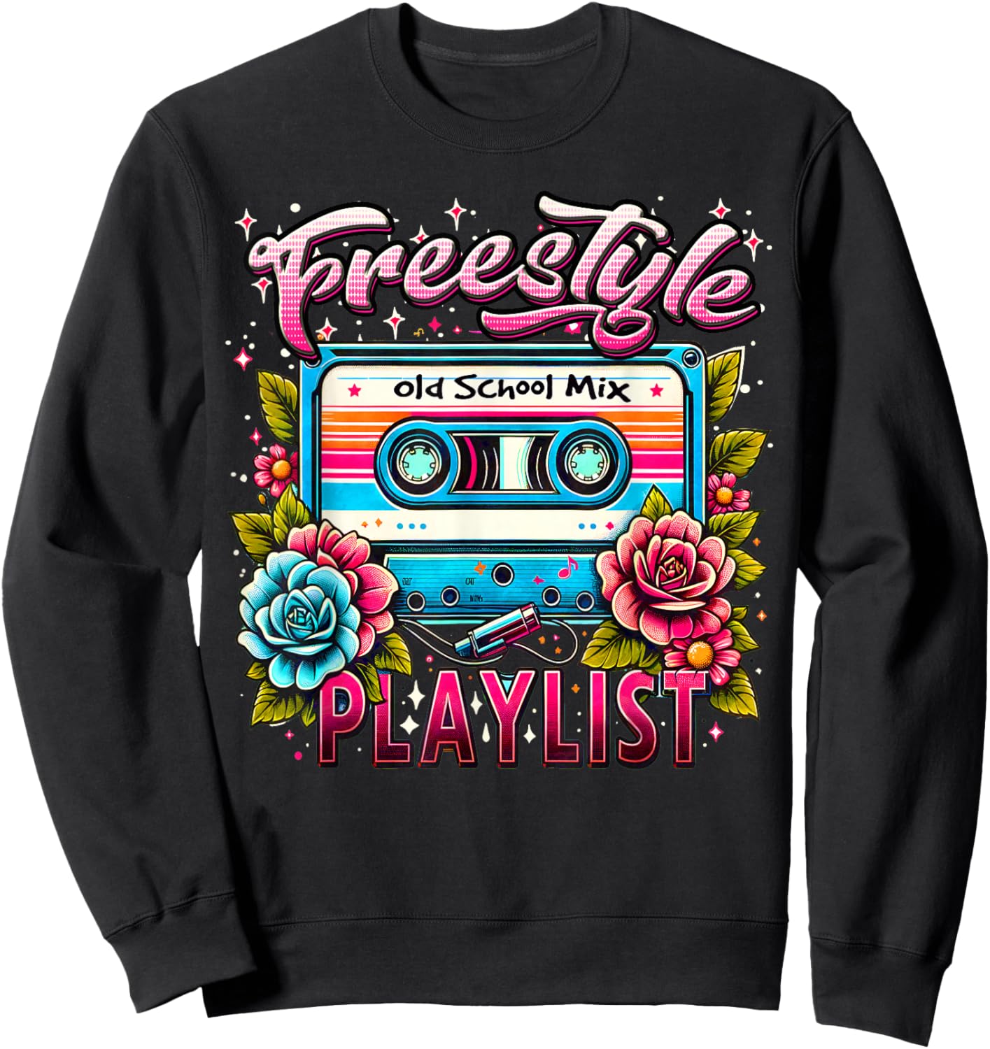 Freestyle Playlist Old School Mix Best Throwback Concert Sweatshirt - Sweatshirt | Black