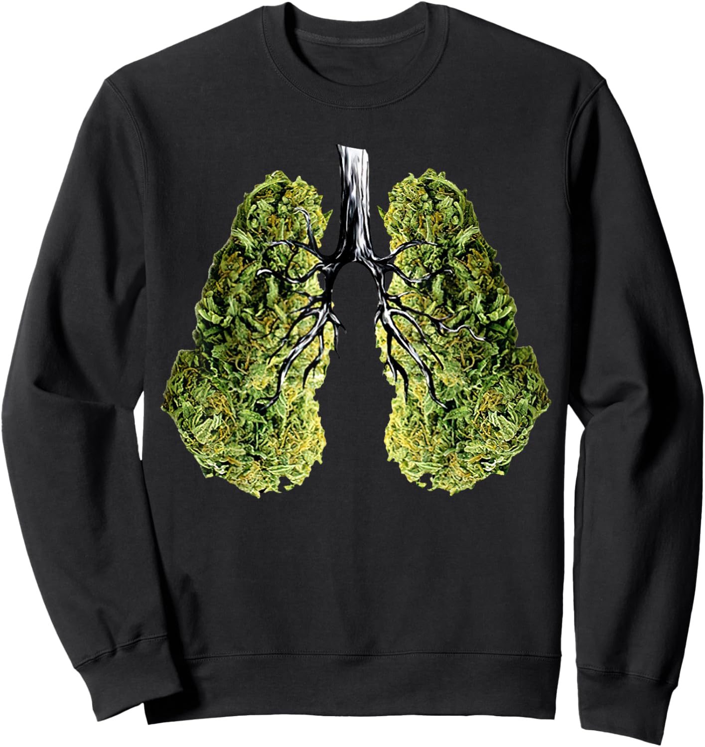 Funny Weed Lung Marijuana Bud Respiratory Therapy Lung Sweatshirt - Sweatshirt | Black