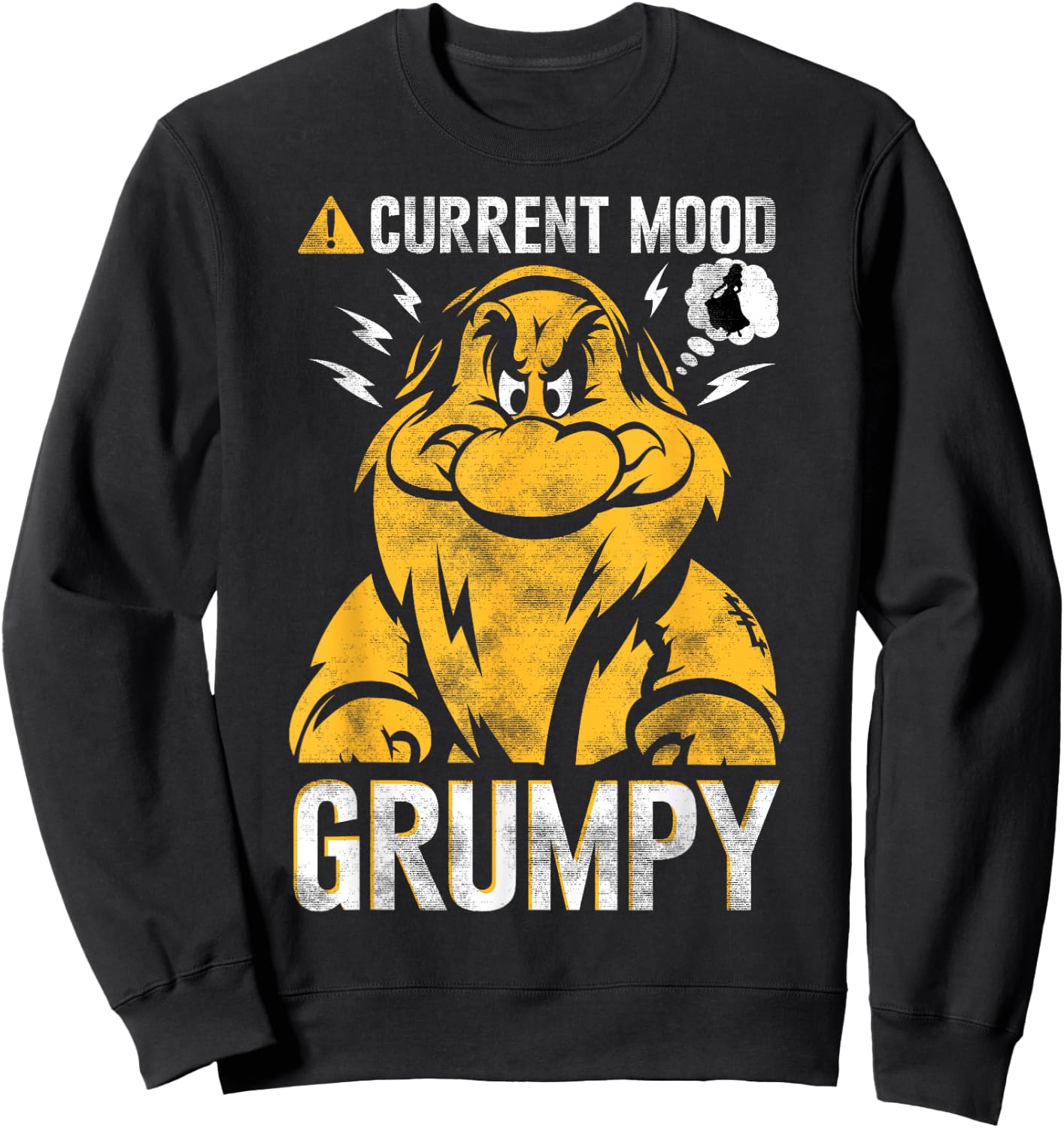 Disney Snow White Grumpy Dwarf Current Mood Sweatshirt - Sweatshirt | Black