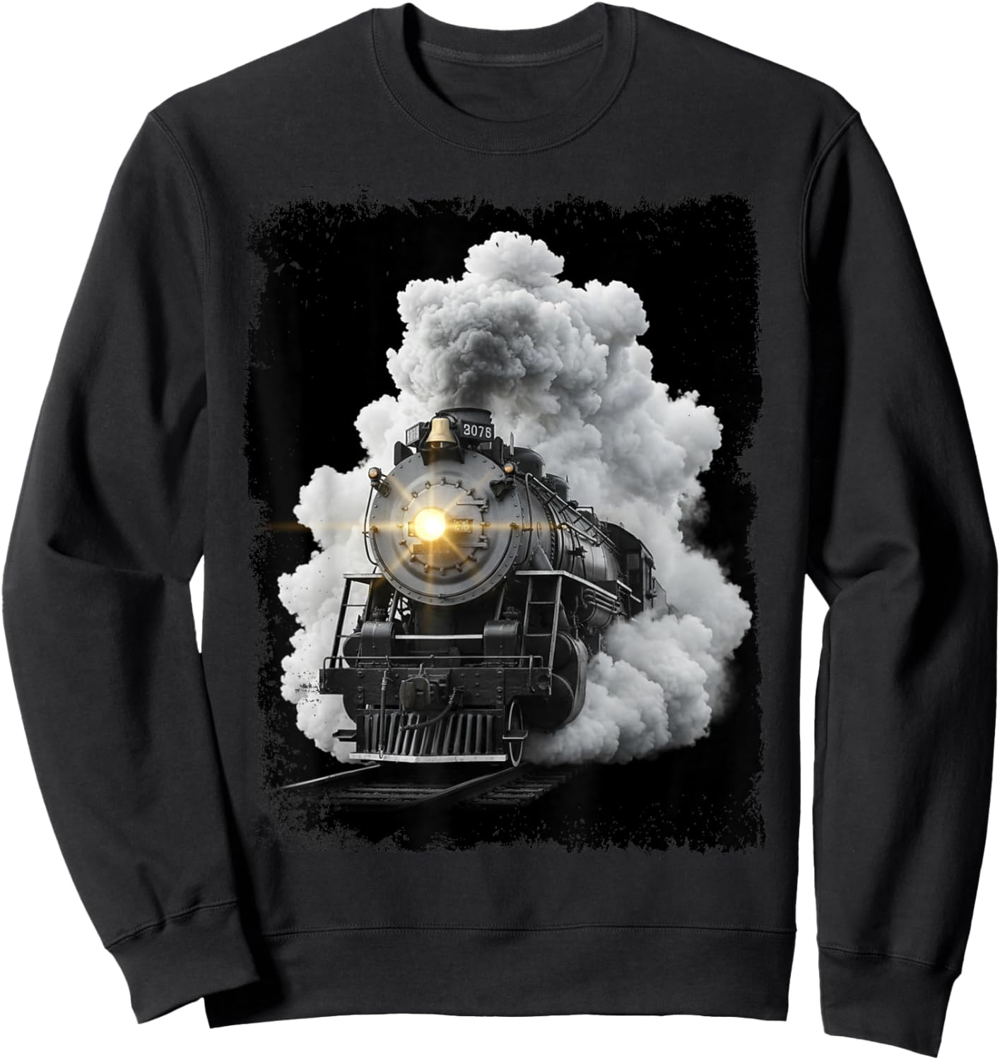 Steam Train Locomotive Engine Conductor Railway Boys Men Sweatshirt - Sweatshirt | Black