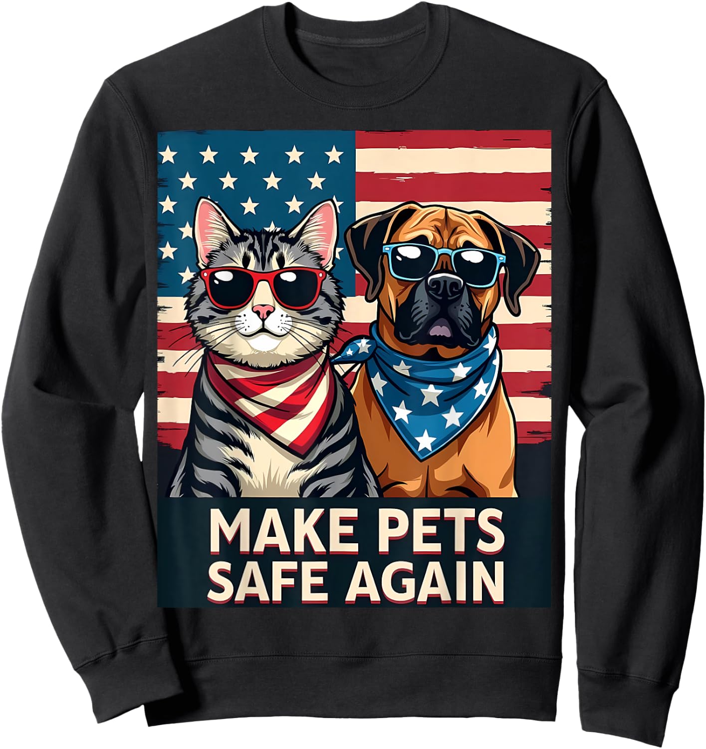 Save Cats Dogs Make Pets Safe Again Sweatshirt - Sweatshirt | Black