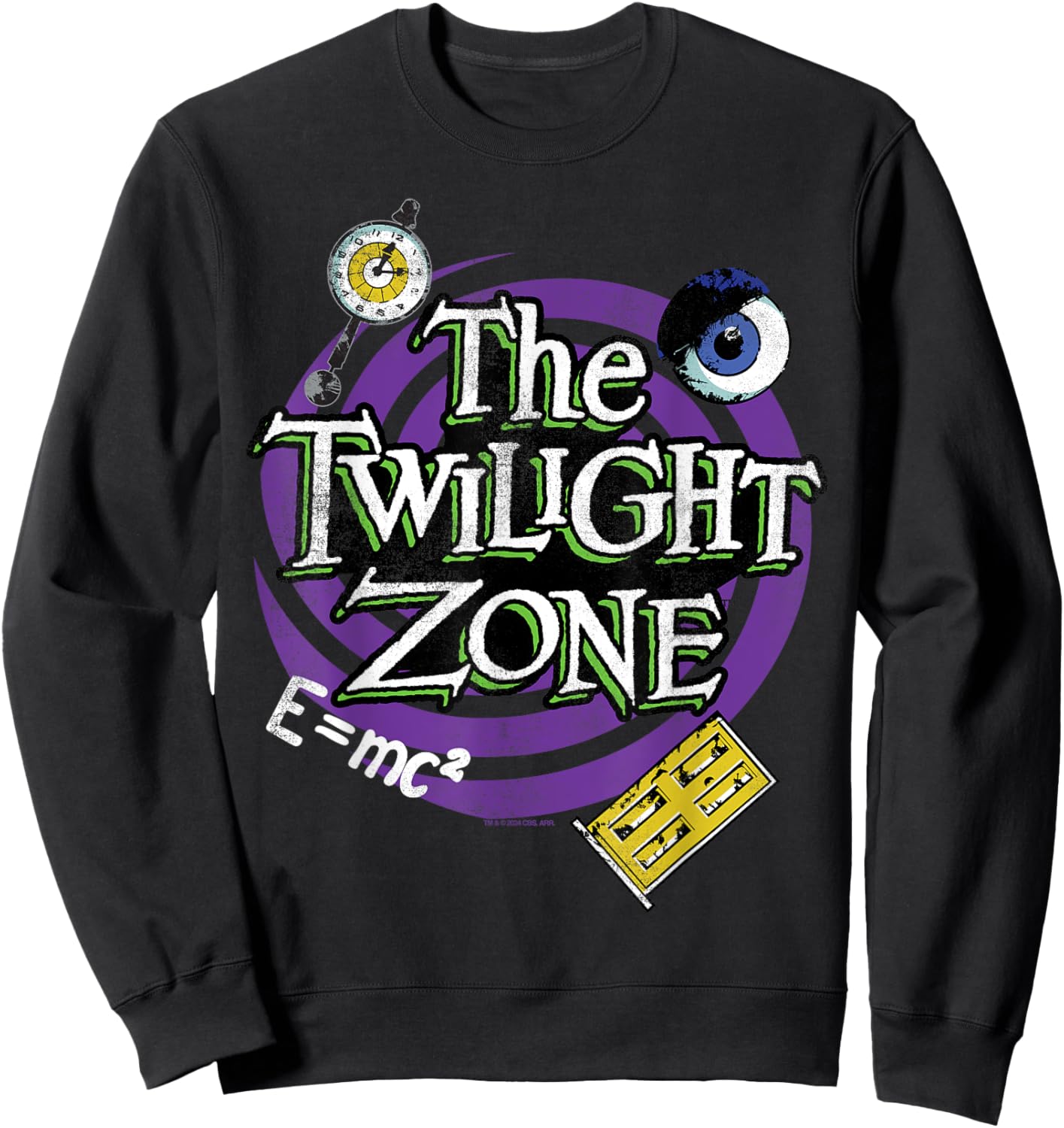 The Twilight Zone Title Halloween Spiral Door Purple Sweatshirt - Sweatshirt | Black