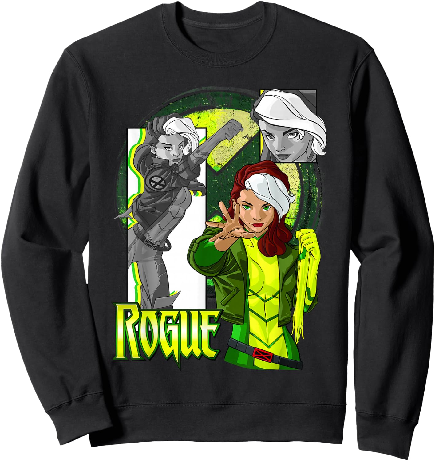 Marvel X-Men Rogue Collage Panel Logo Sweatshirt - Sweatshirt | Black