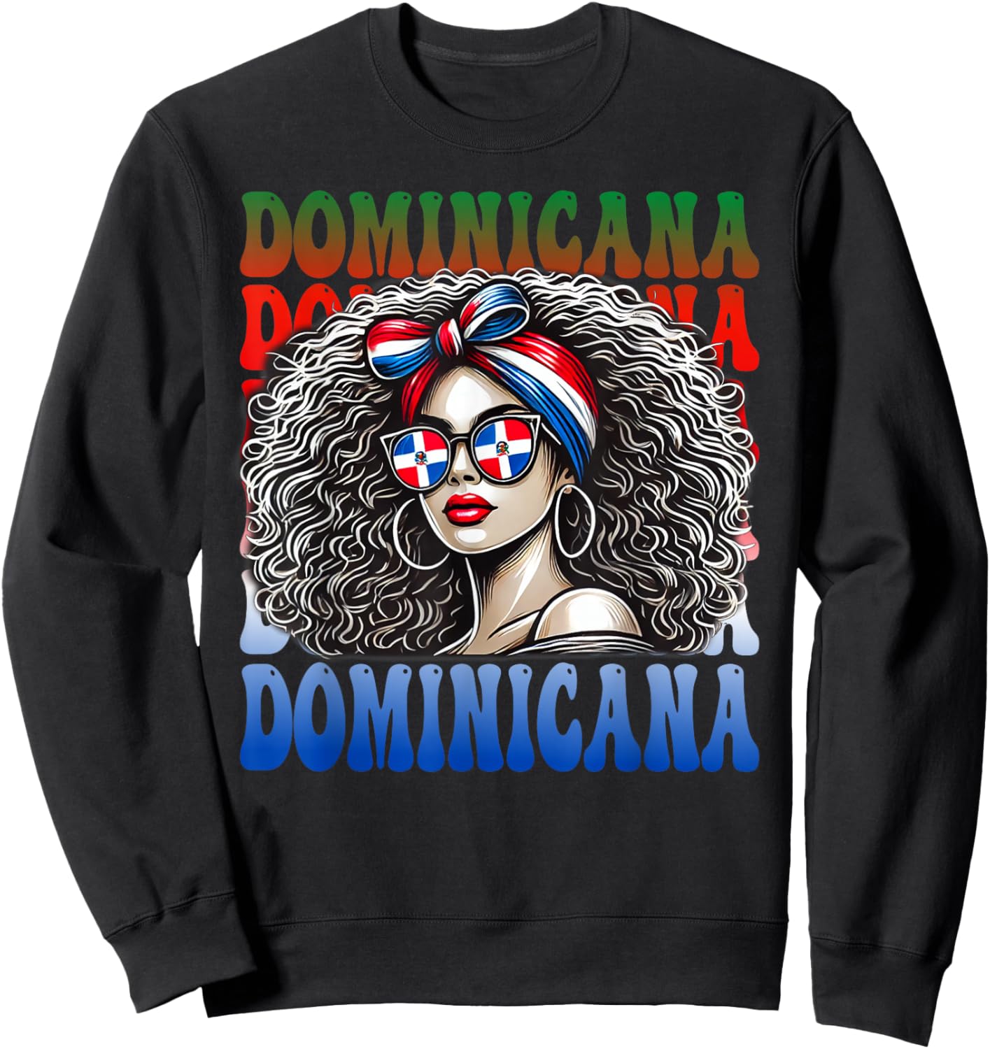 Dominicana Afro Latina Girl - Pride Heritage Dominican Woman Sweatshirt - Sweatshirt | Black