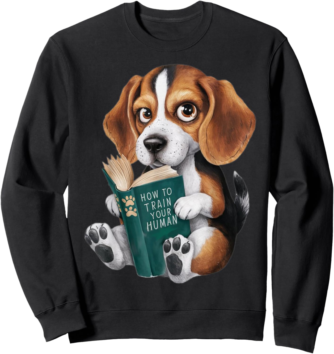 Beagle Dog, puppie, how to train your human, funny Sweatshirt - Sweatshirt | Black