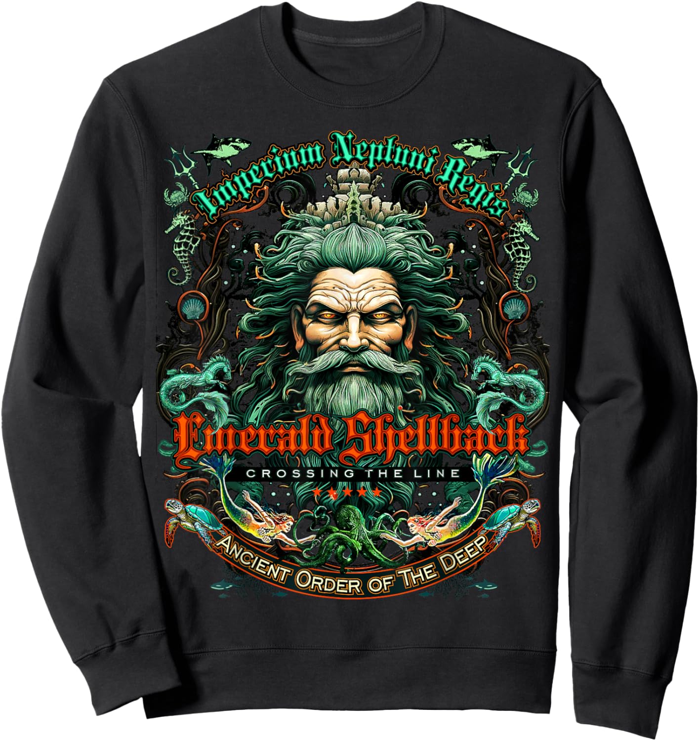 Emerald Shellback Crossing The Line Sweatshirt - Sweatshirt | Black
