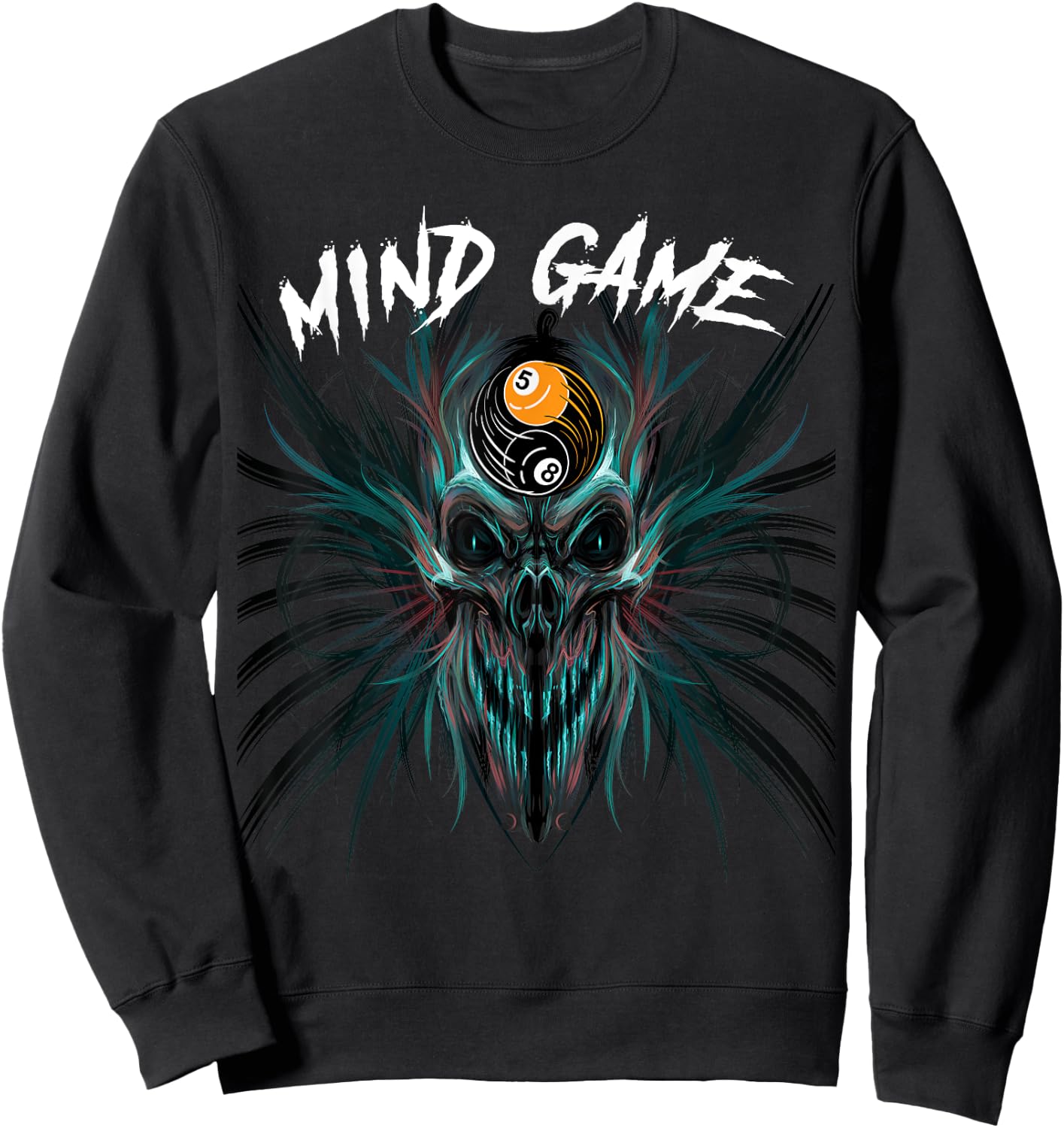 Billiards Pool snooker Skull 8-ball 9-ball Sweatshirt - Sweatshirt | Black