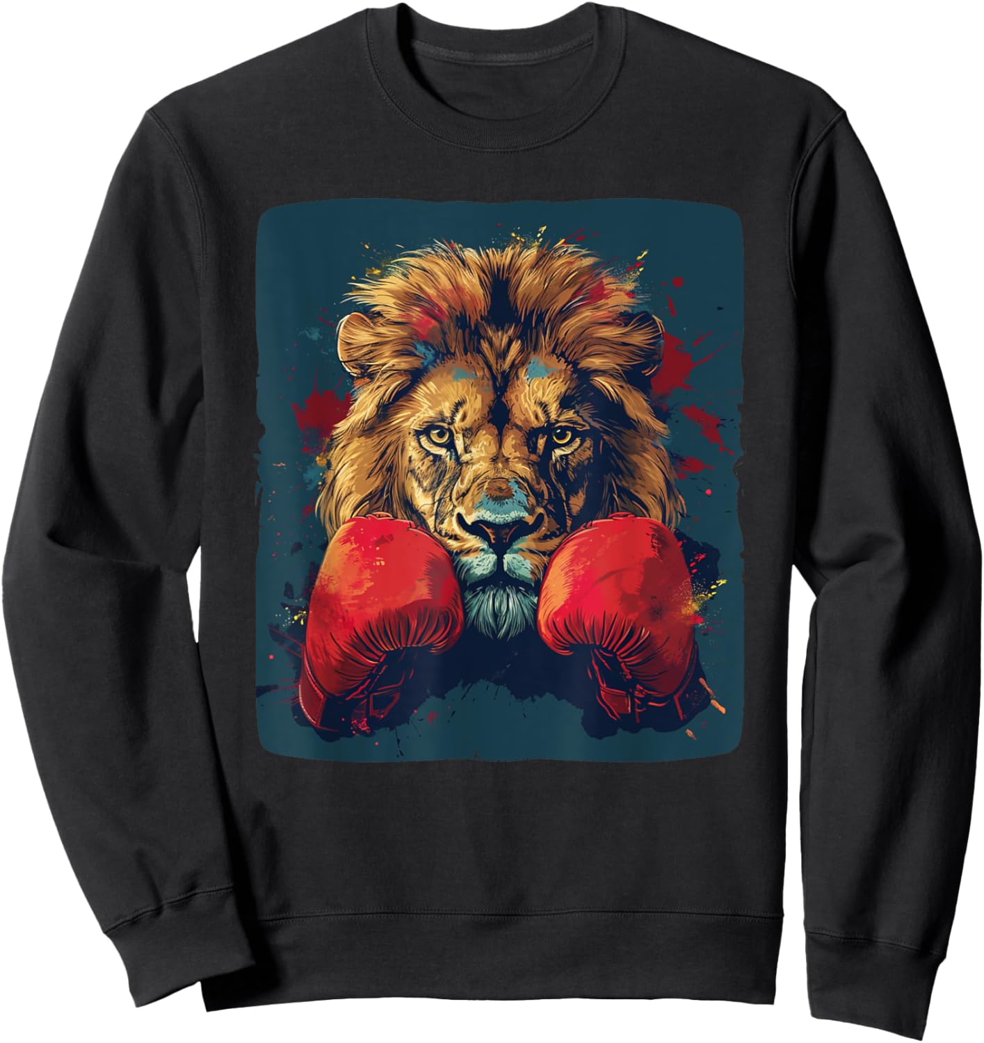 Cool lion with boxing gloves costume Sweatshirt - Sweatshirt | Black