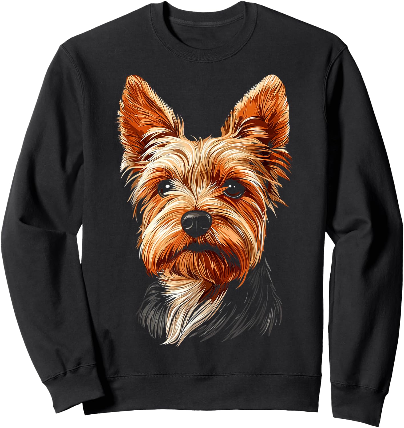 Silky Terrier Dog Motif Pet Illustration Silky Terrier Men Women Kids Sweatshirt - Sweatshirt | Black