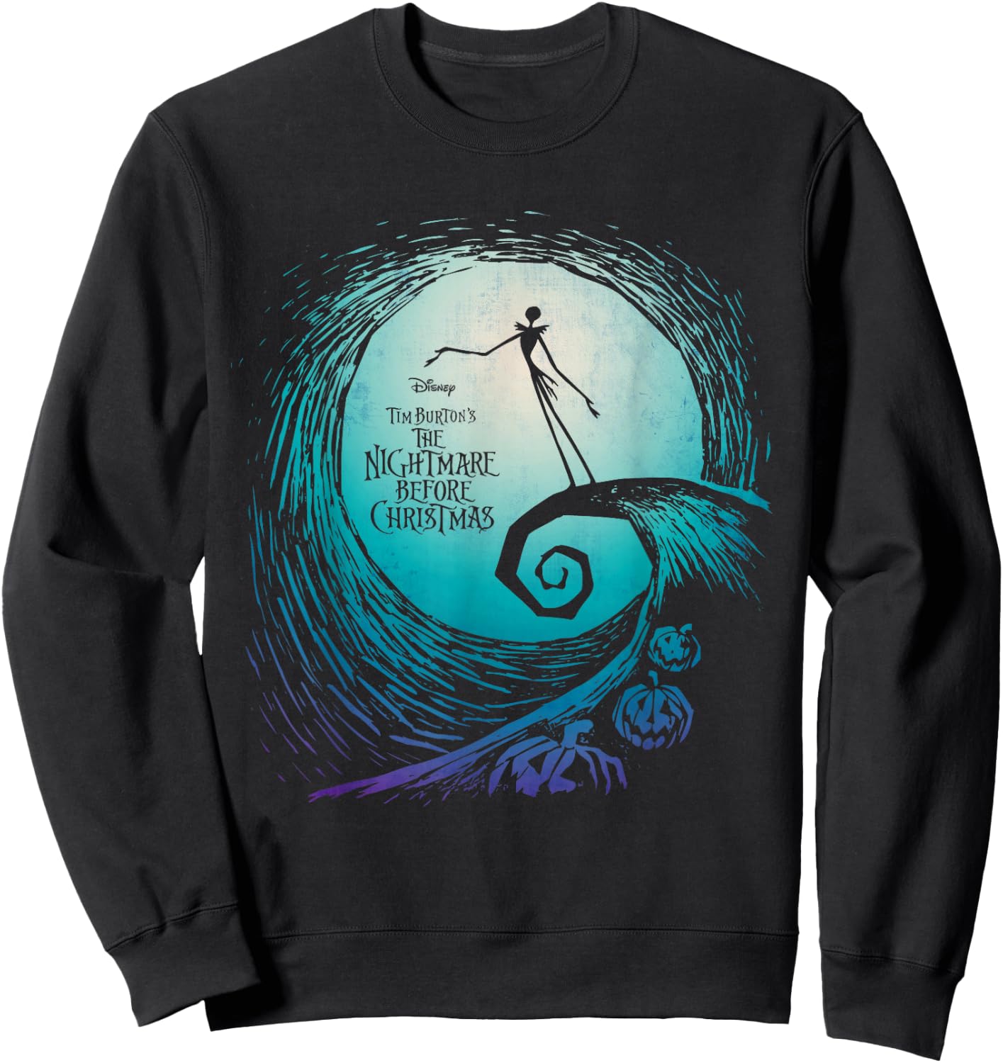 Disney Nightmare Before Christmas Jack Movie Logo Small Sweatshirt - Sweatshirt | Black