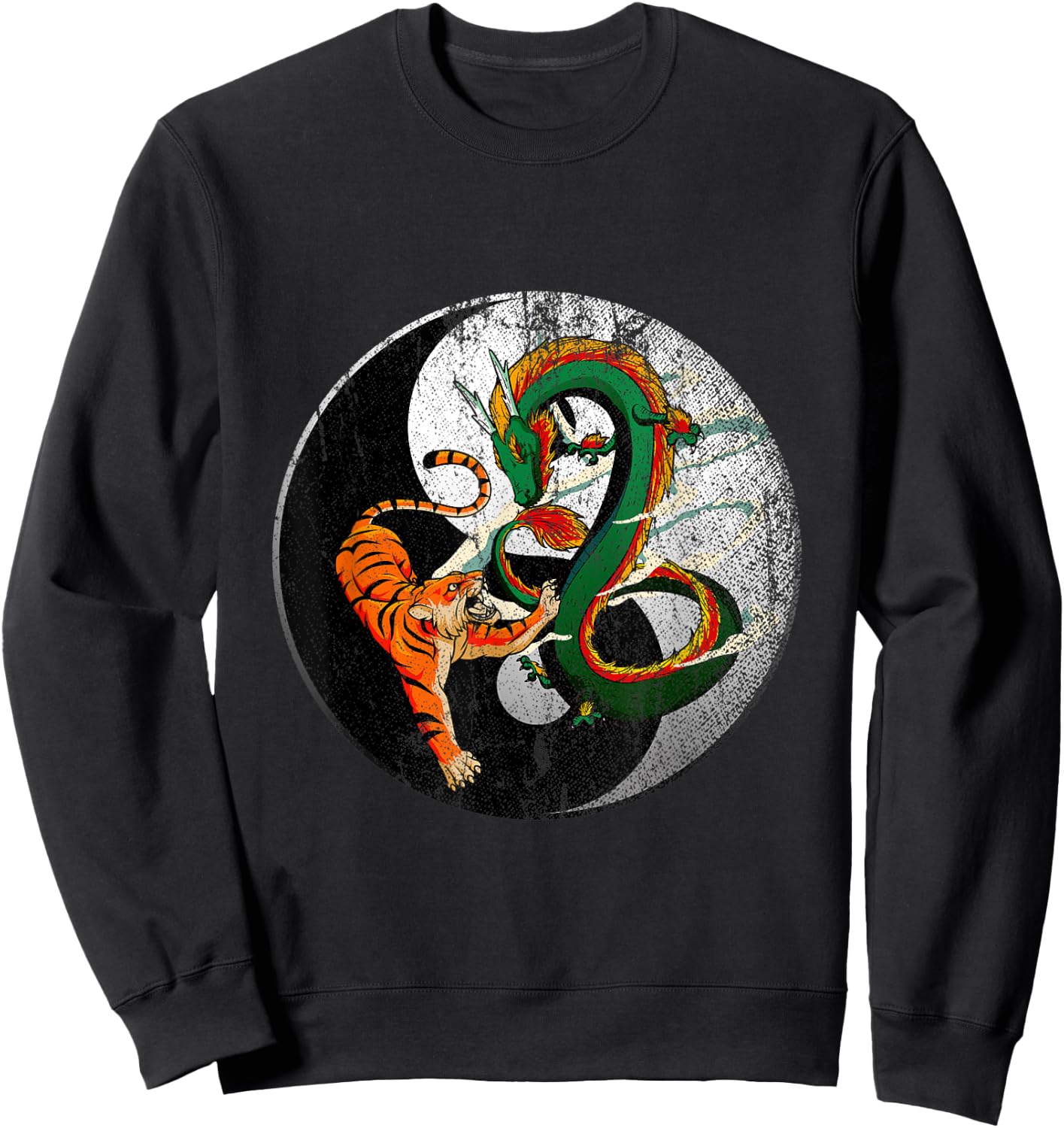 Dragon Yin Yang Tiger Sweatshirt - Sweatshirt | Black