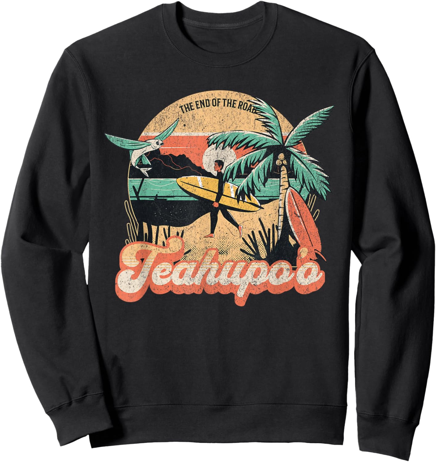Teahupo'o French Polynesia Tahiti Iconic Surfing Sweatshirt - Sweatshirt | Black