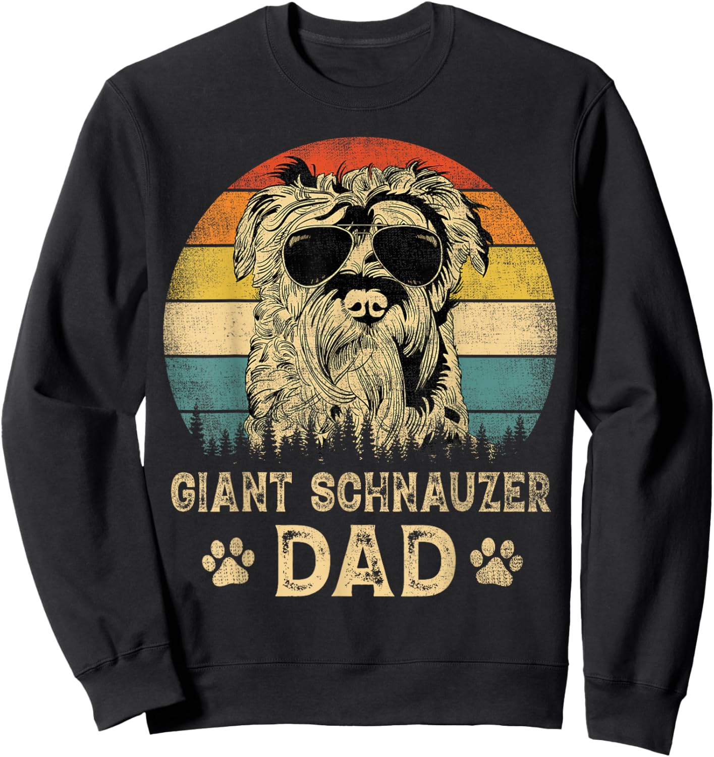 Vintage Giant Schnauzer Dad Dog Lovers Father's Day Sweatshirt - Sweatshirt | Black