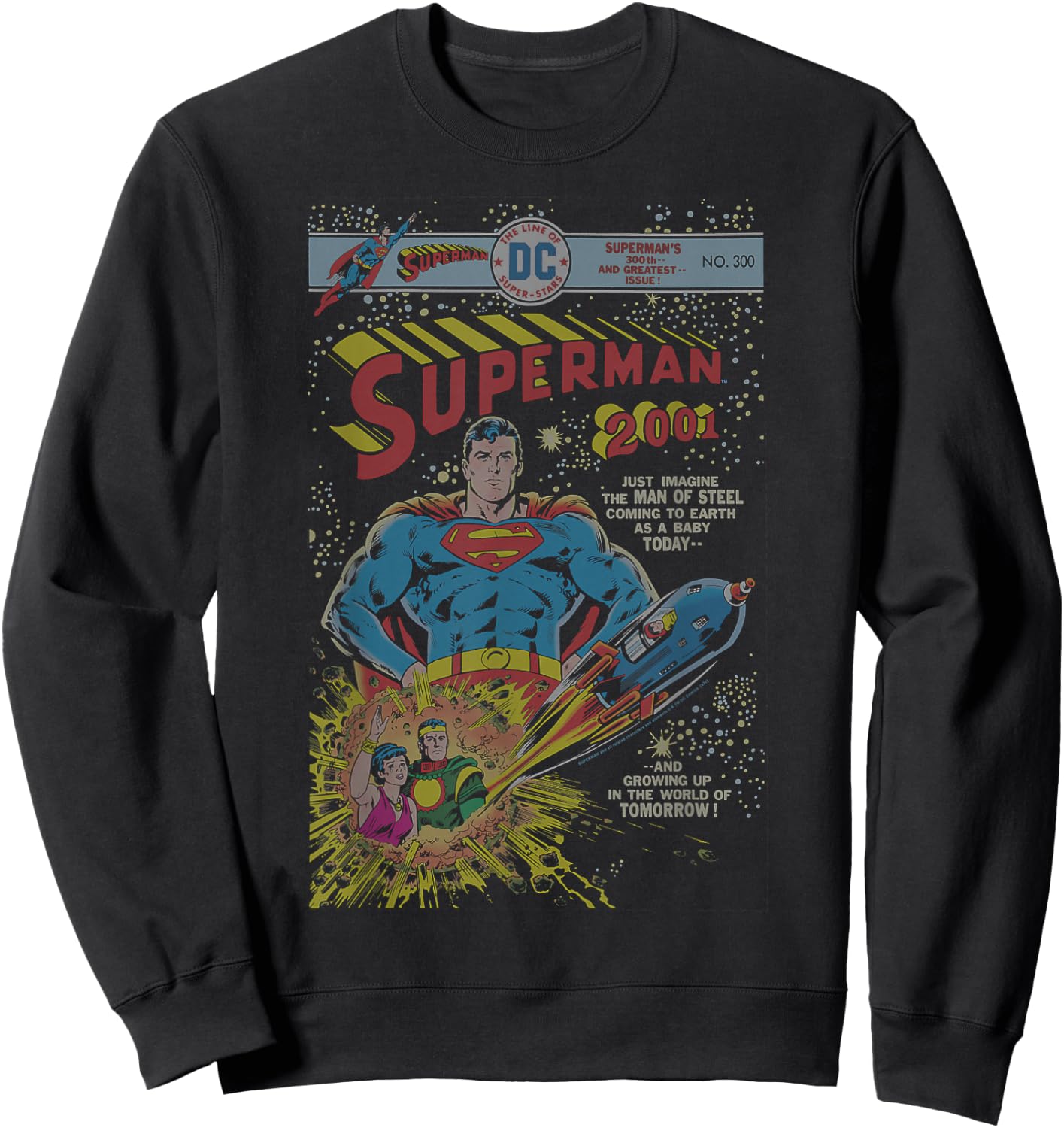 DC Comics Superman 2001#300 Retro Comic Cover Small Sweatshirt - Sweatshirt | Black