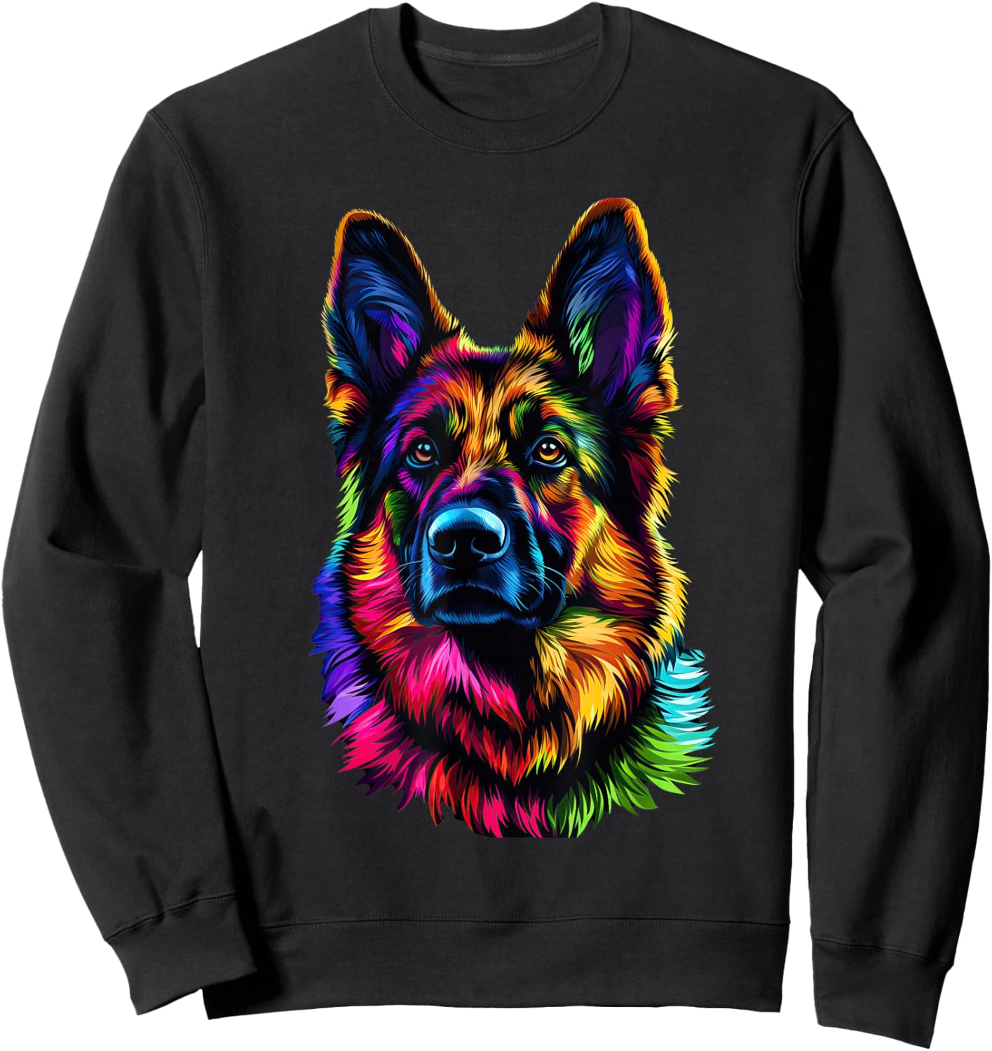 Colorful German Shepherd Pop Art Dog Lovers Gift Sweatshirt - Sweatshirt | Black