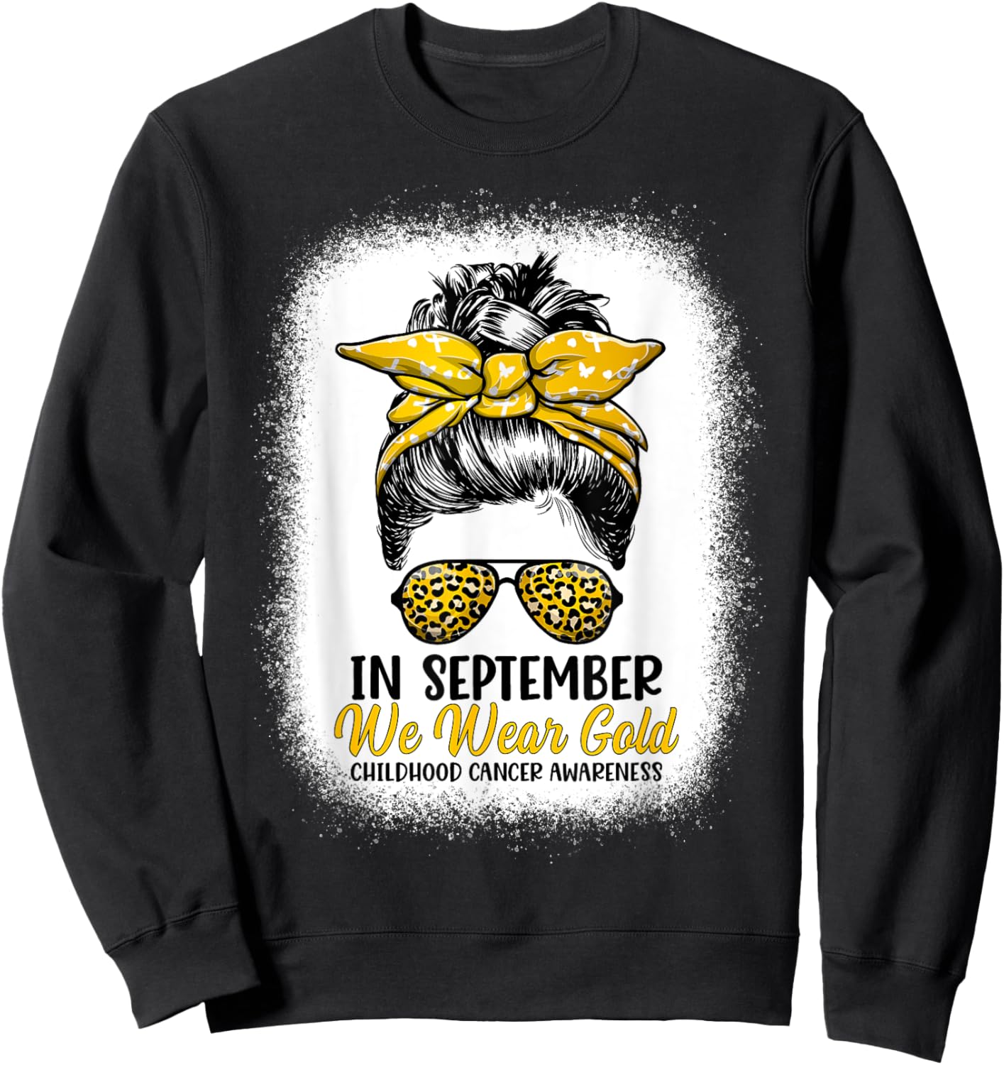 In September We Wear Gold - Childhood Cancer Awareness Month Sweatshirt - Sweatshirt | Black