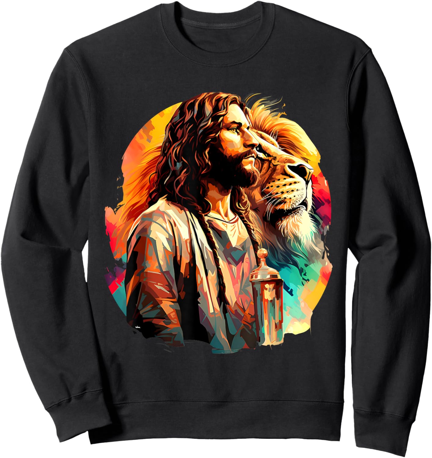 Lion Of Judah Jesus Christian Faith Men Women Gifts Sweatshirt - Sweatshirt | Black