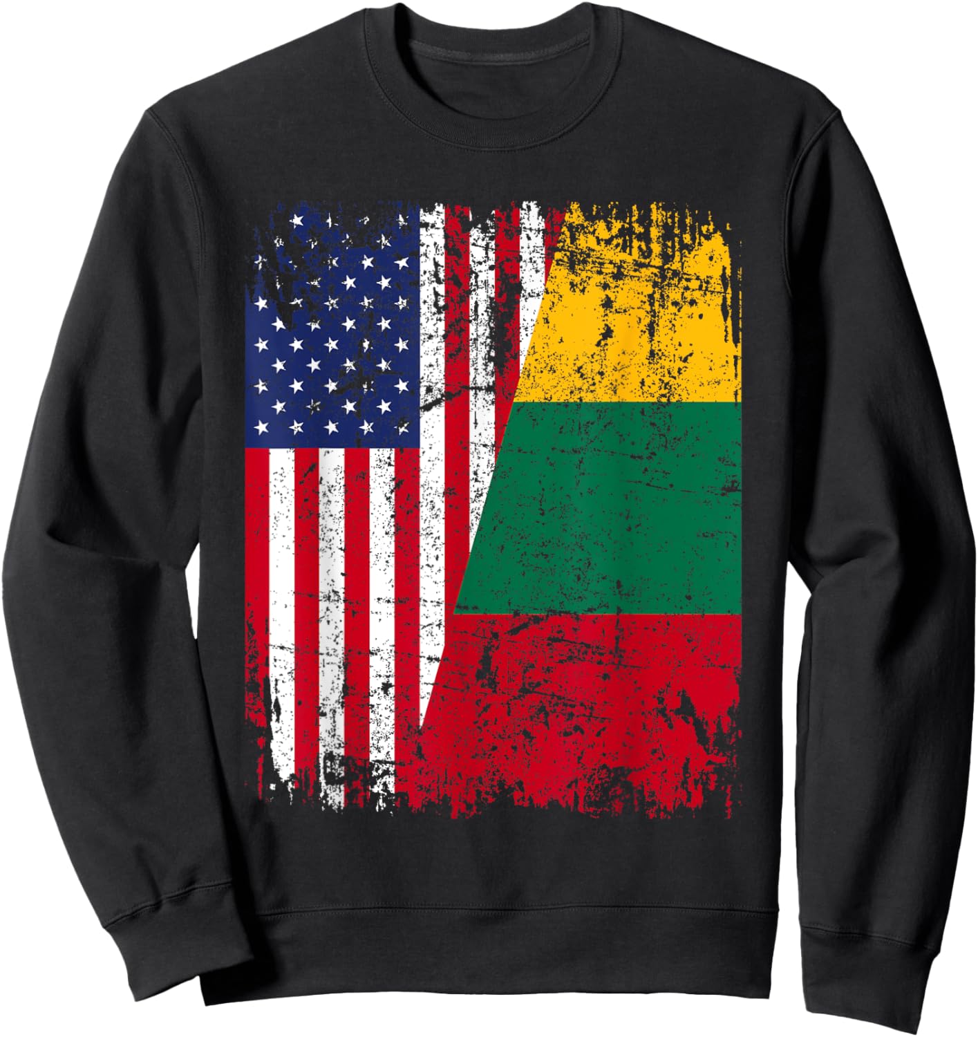 LITHUANIAN American Flag | Men Women Kids | LITHUANIA Sweatshirt - Sweatshirt | Black