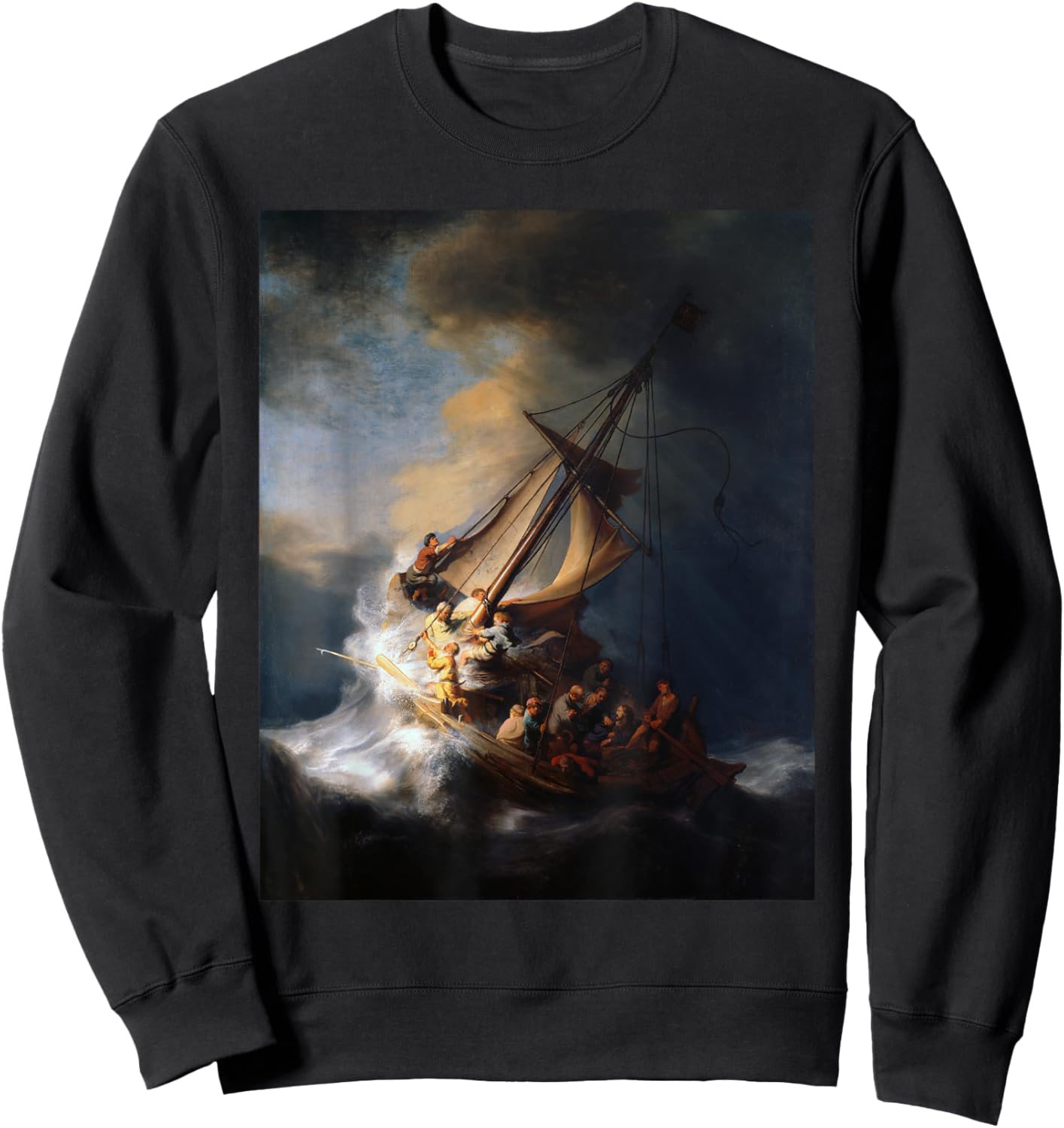 Rembrandt Christ in the Storm at the Sea of Galilee Sweatshirt - Sweatshirt | Black