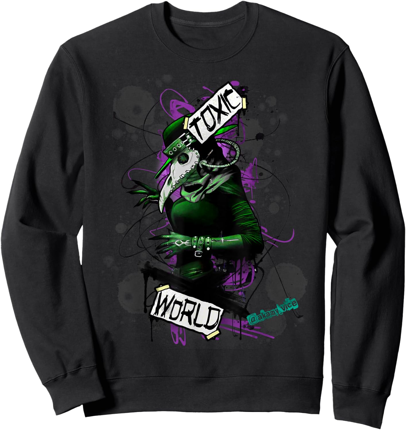 Plague Doctor Steampunk Punk Ink Art Women and Kids Sweatshirt - Sweatshirt | Black