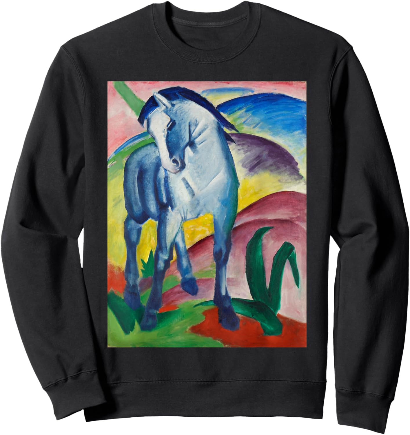 Blue Horse Franz Marc Colorful Expressionism Sweatshirt - Sweatshirt | Black
