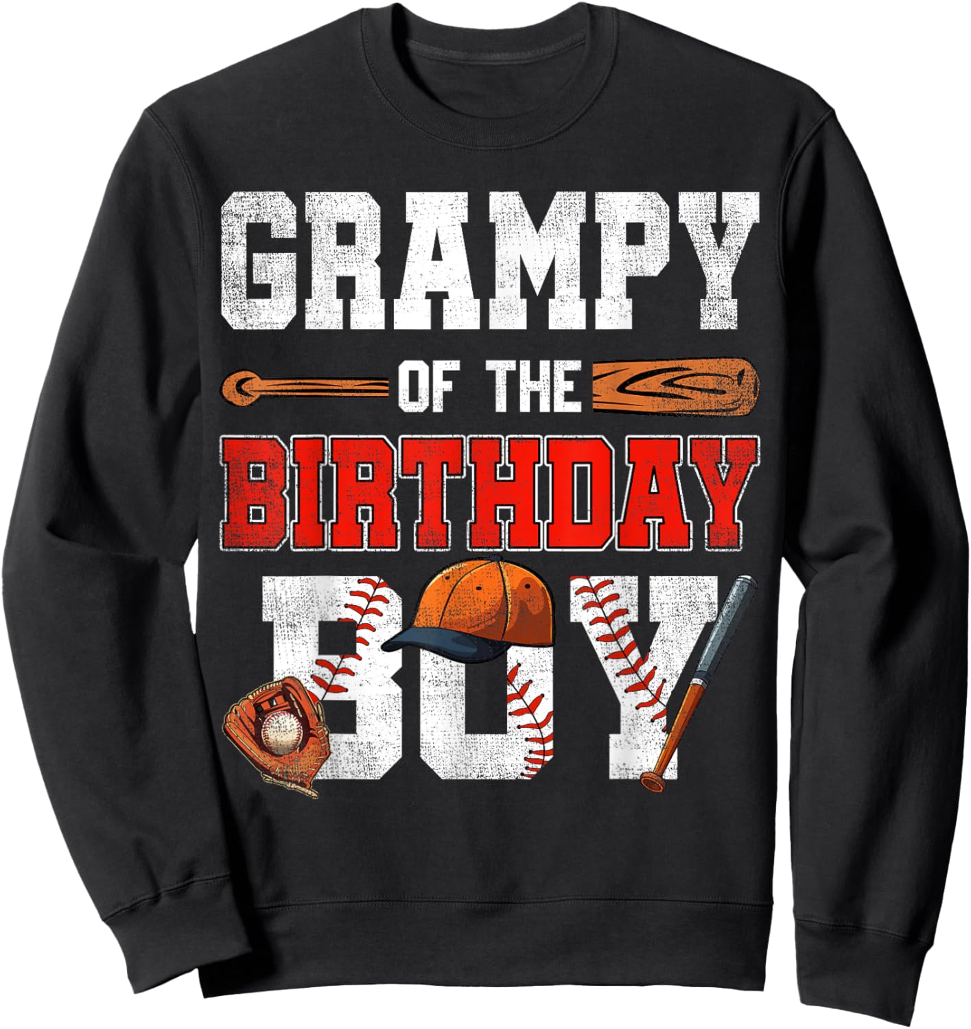 Grampy Of The Birthday Boy Baseball Bday Family Sweatshirt - Sweatshirt | Black