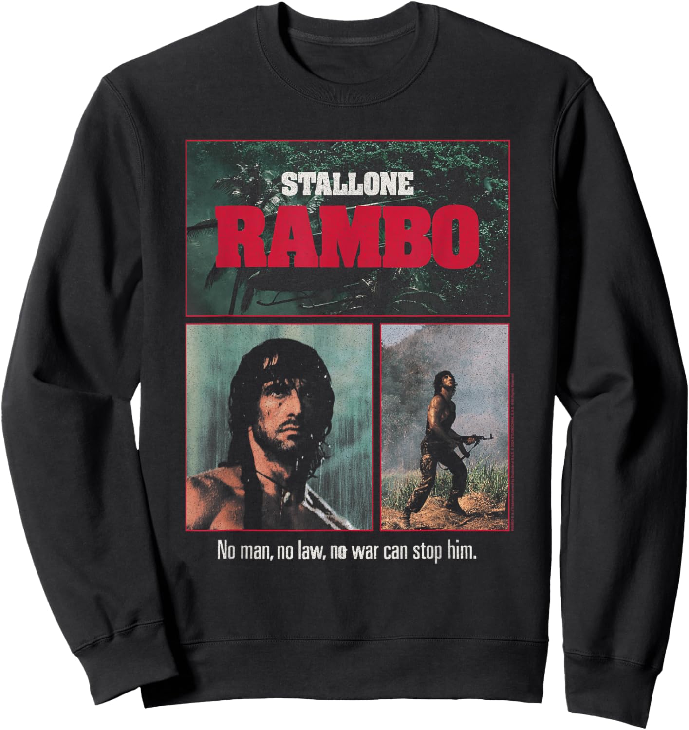 Rambo Stallone Lone Wolf Action Movie Sweatshirt - Sweatshirt | Black