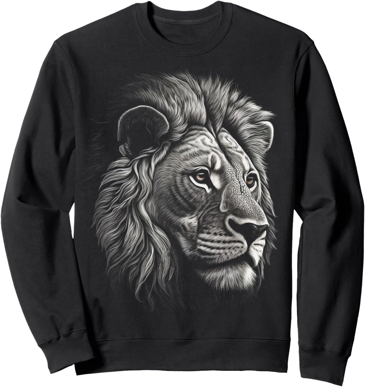 Löwe in Weiß - Tierlöwe Sweatshirt - Sweatshirt | Black