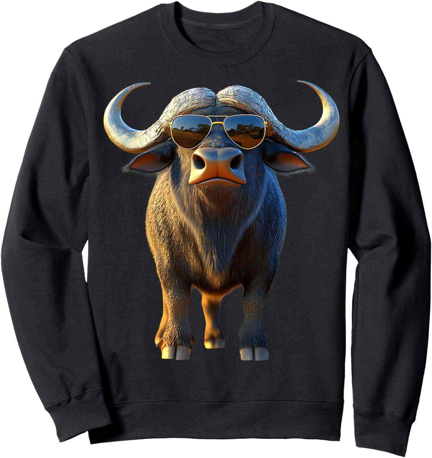 Buffalo Cape Water Buffalos Safari South African Buffalo Sweatshirt - Sweatshirt | Black