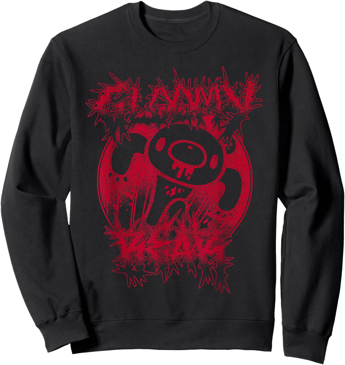 Gloomy Bear The Naughty Grizzly Gothic Red Text Anime Sweatshirt - Sweatshirt | Black