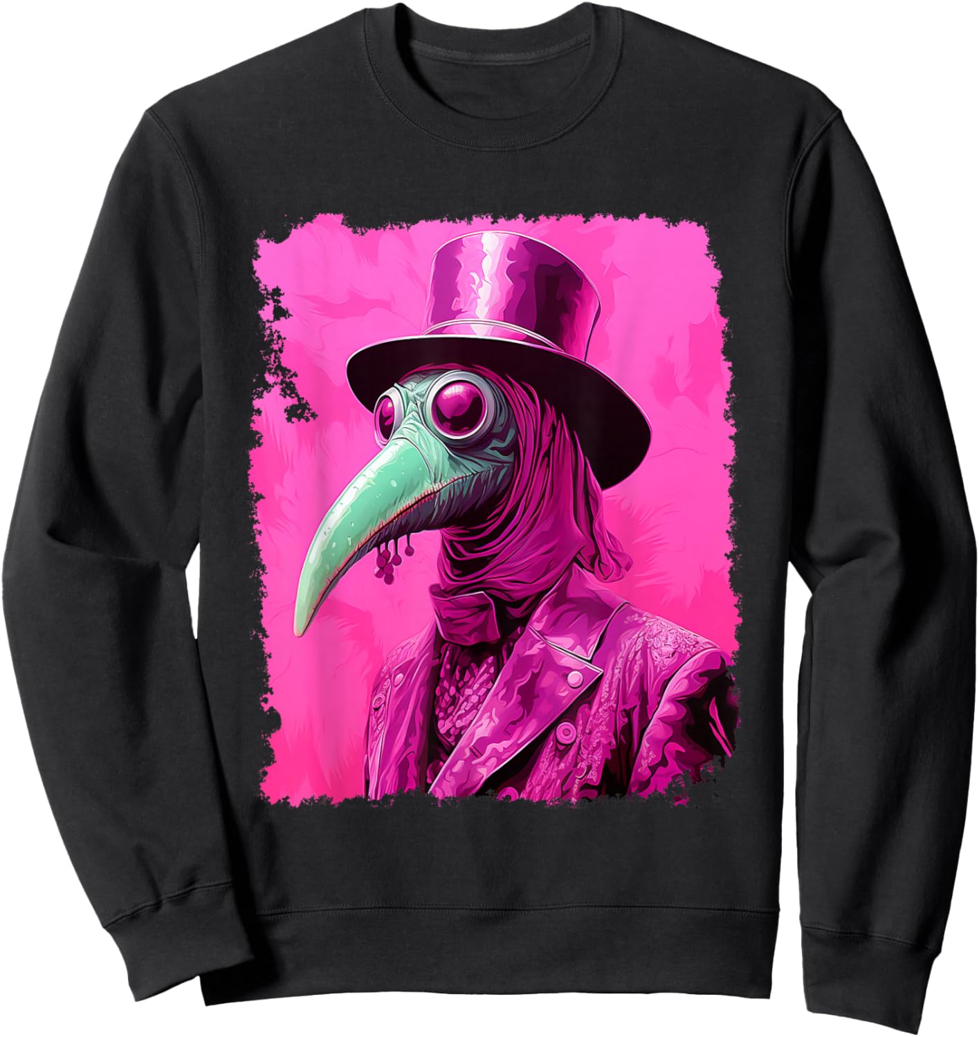 Pink Plague Doctor Sweatshirt - Sweatshirt | Black