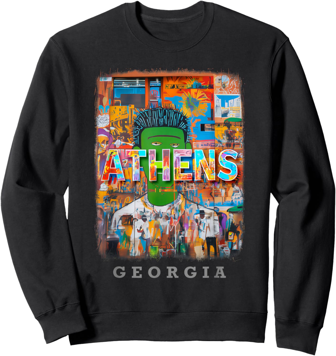 Athens Georgia GA Music and Art SD146 Sweatshirt - Sweatshirt | Black