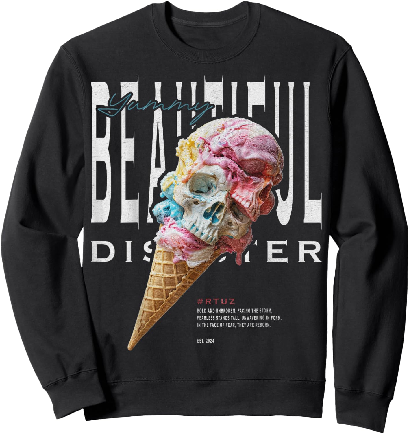 Moderne Hip Hop Eis Ice Cream Grafitti Urban Streetwear Sweatshirt - Sweatshirt | Black